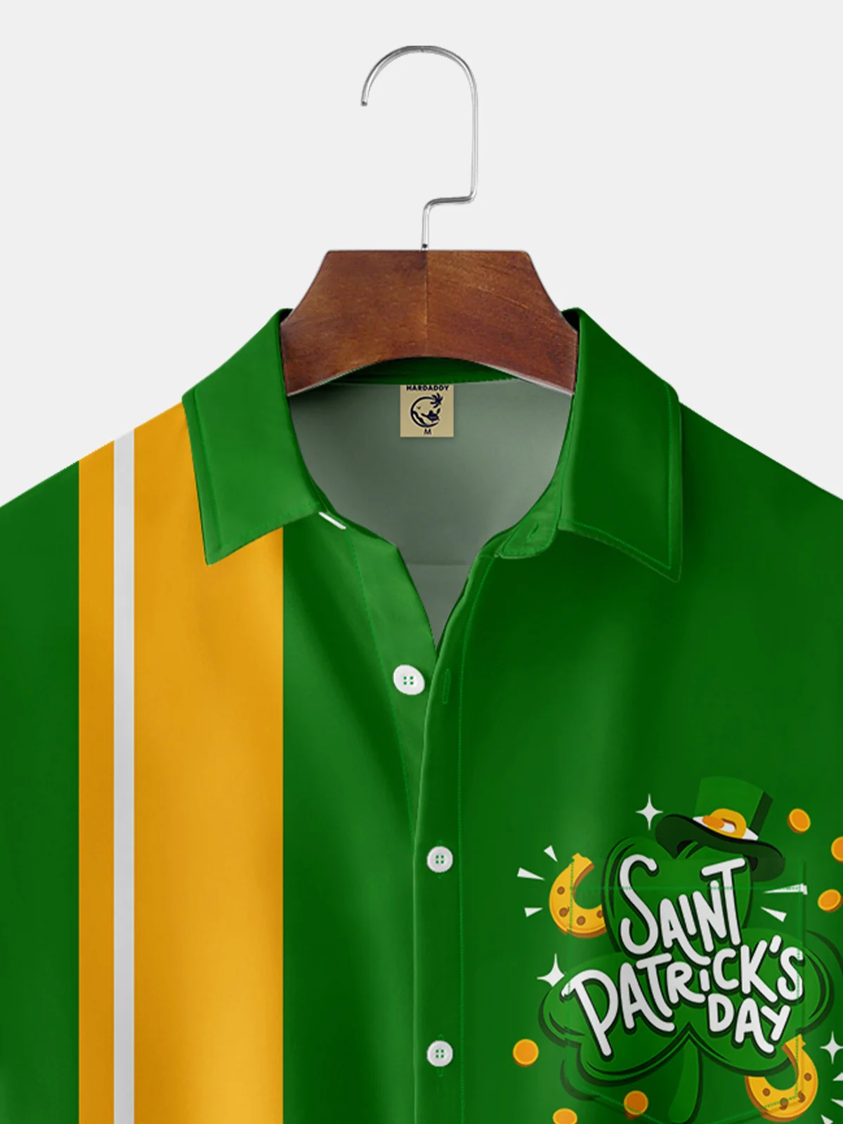 St Patricks Day Chest Pocket Short Sleeve Bowling Shirt