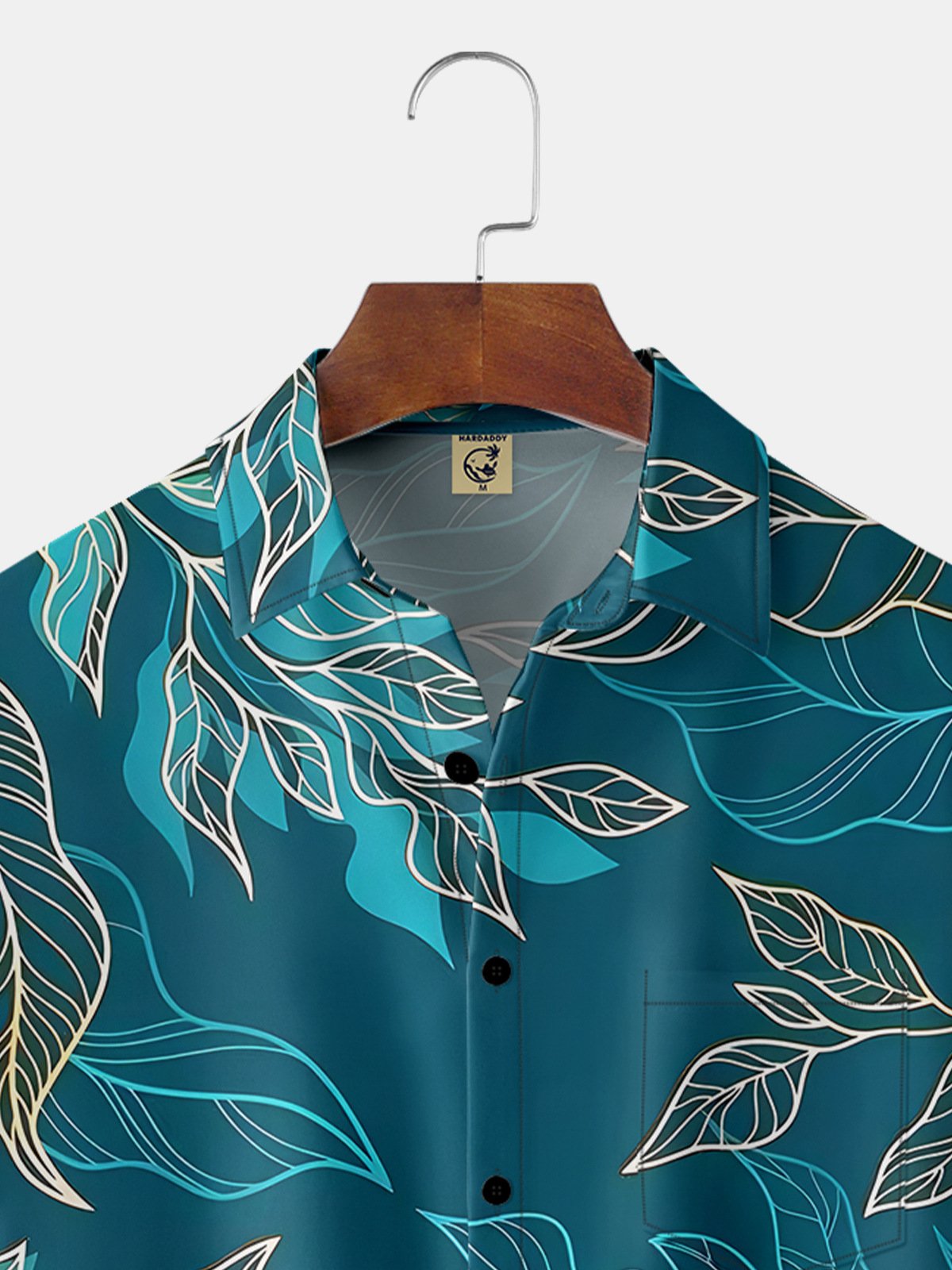 Hardaddy Leaf Chest Pocket Short Sleeve Hawaiian Shirt
