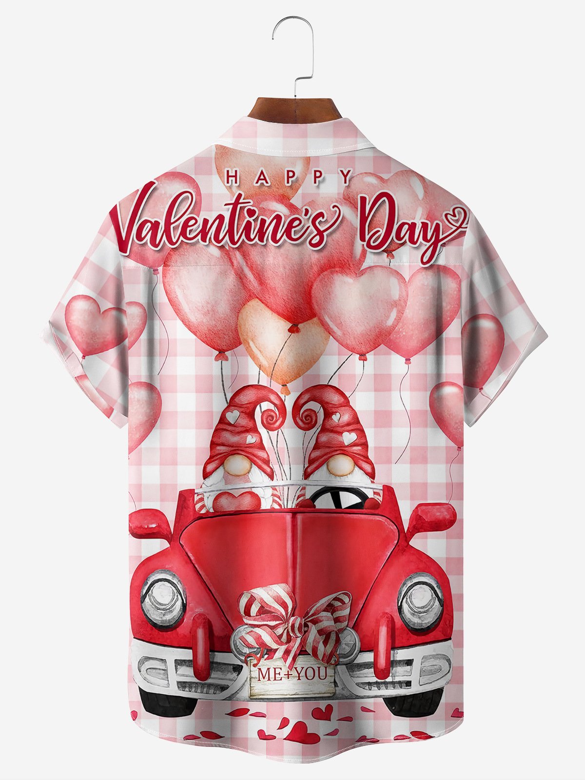 Hardaddy Valentine's Day Chest Pocket Short Sleeve Casual Shirt