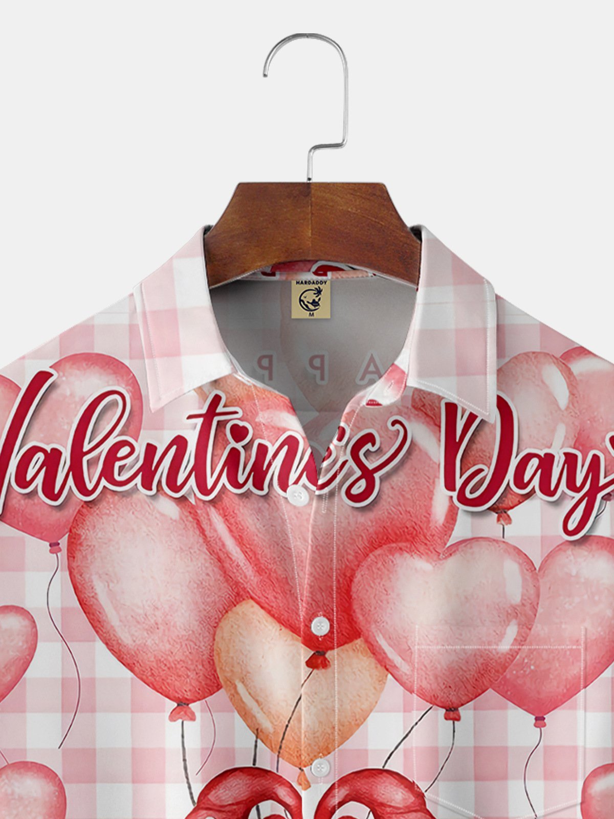 Hardaddy Valentine's Day Chest Pocket Short Sleeve Casual Shirt