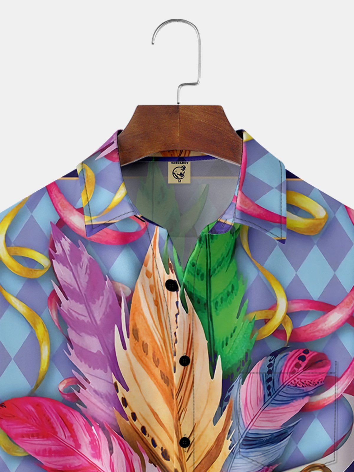 Mardi Gras Chest Pocket Short Sleeve Casual Shirt