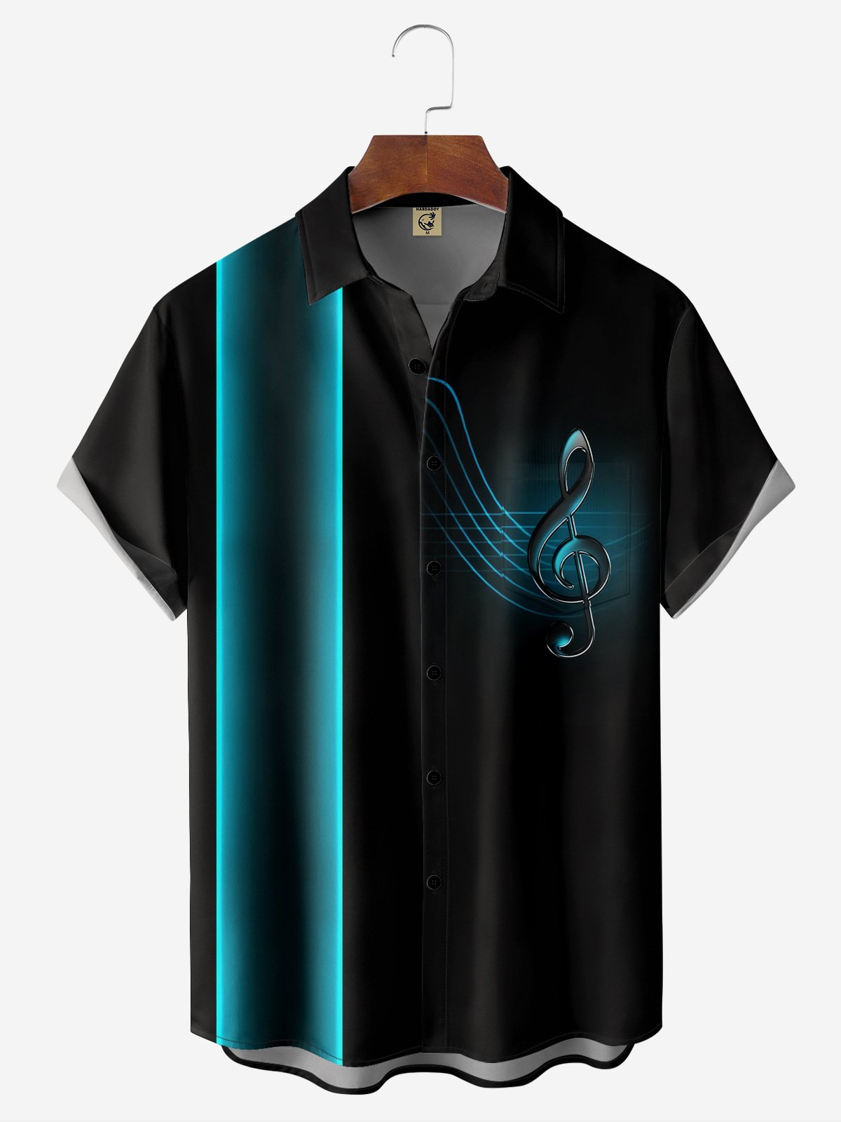 Hardaddy Music Chest Pocket Short Sleeve Bowling Shirt