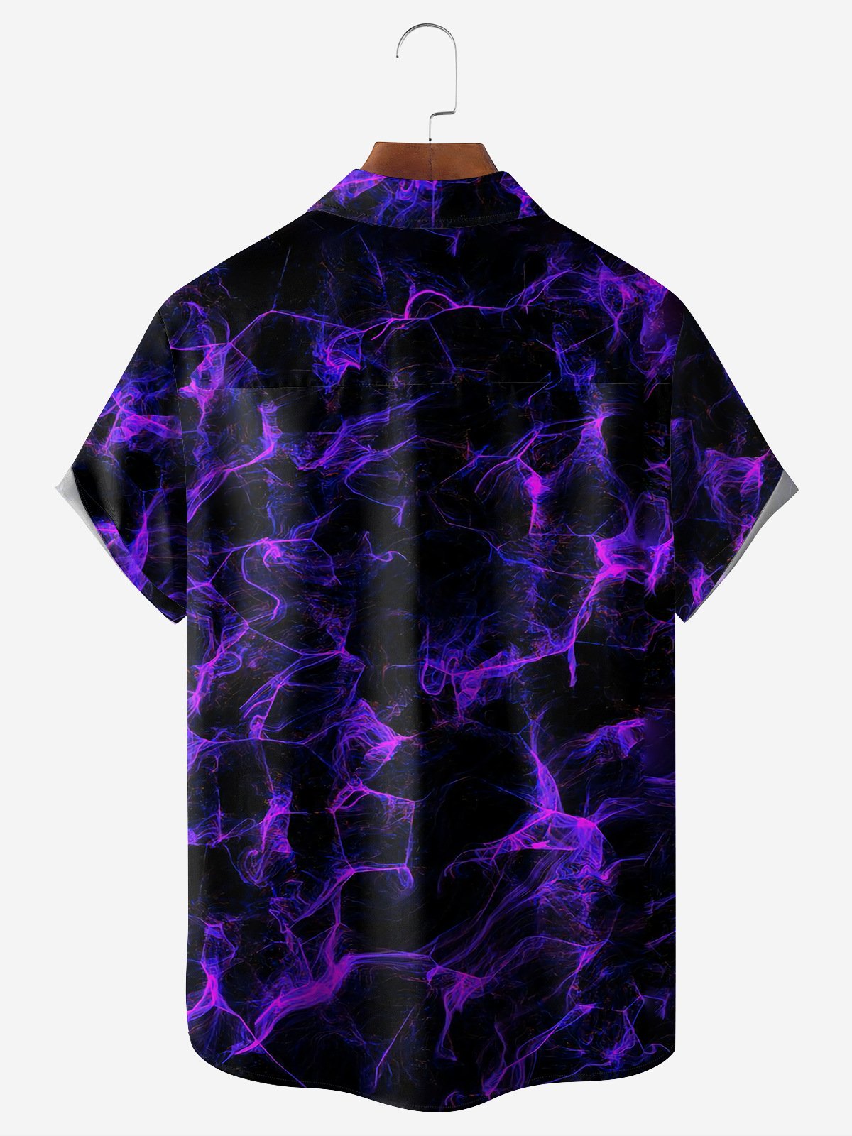 Black And Purple Crazy Flame Print Hardaddy Hawaiian Shirt for Men