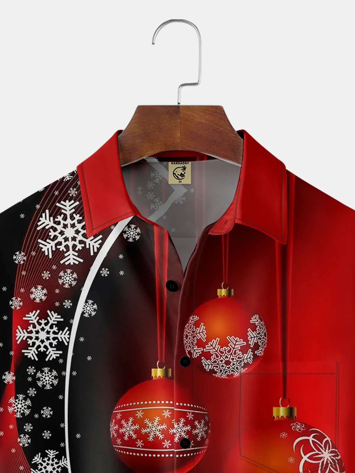 Hardaddy Christmas Decoration Chest Pocket Short Sleeve Shirt