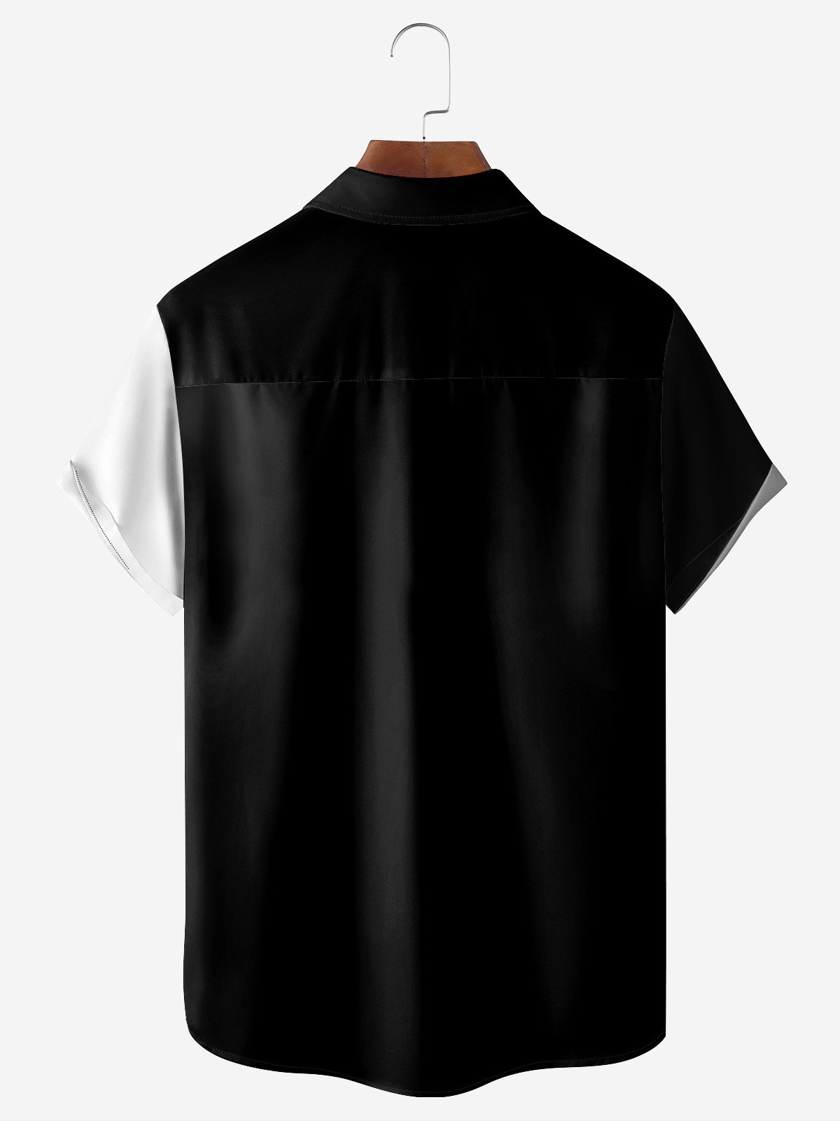 Hardaddy Geometric Contrast Chest Pocket Short Sleeve Shirt