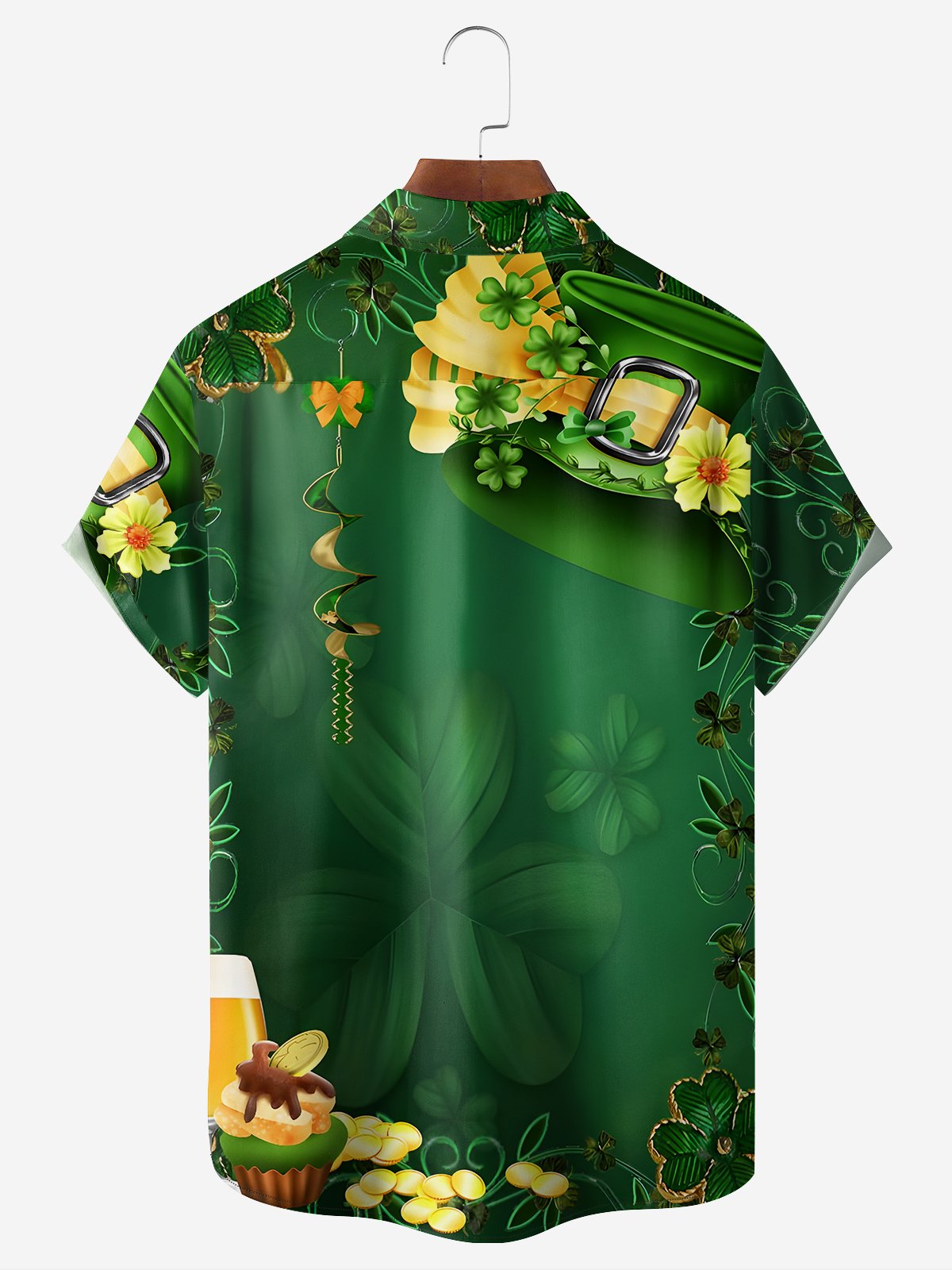 Hawaiian Button Up Shirt For Men Green St. Patrick'S Day Luck By Alice Meow
