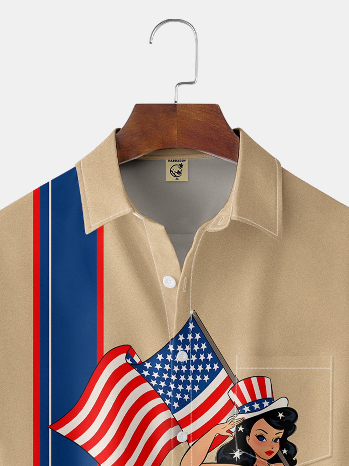 American Flag Beauty Bowling Shirt By Alice Meow | hardaddy