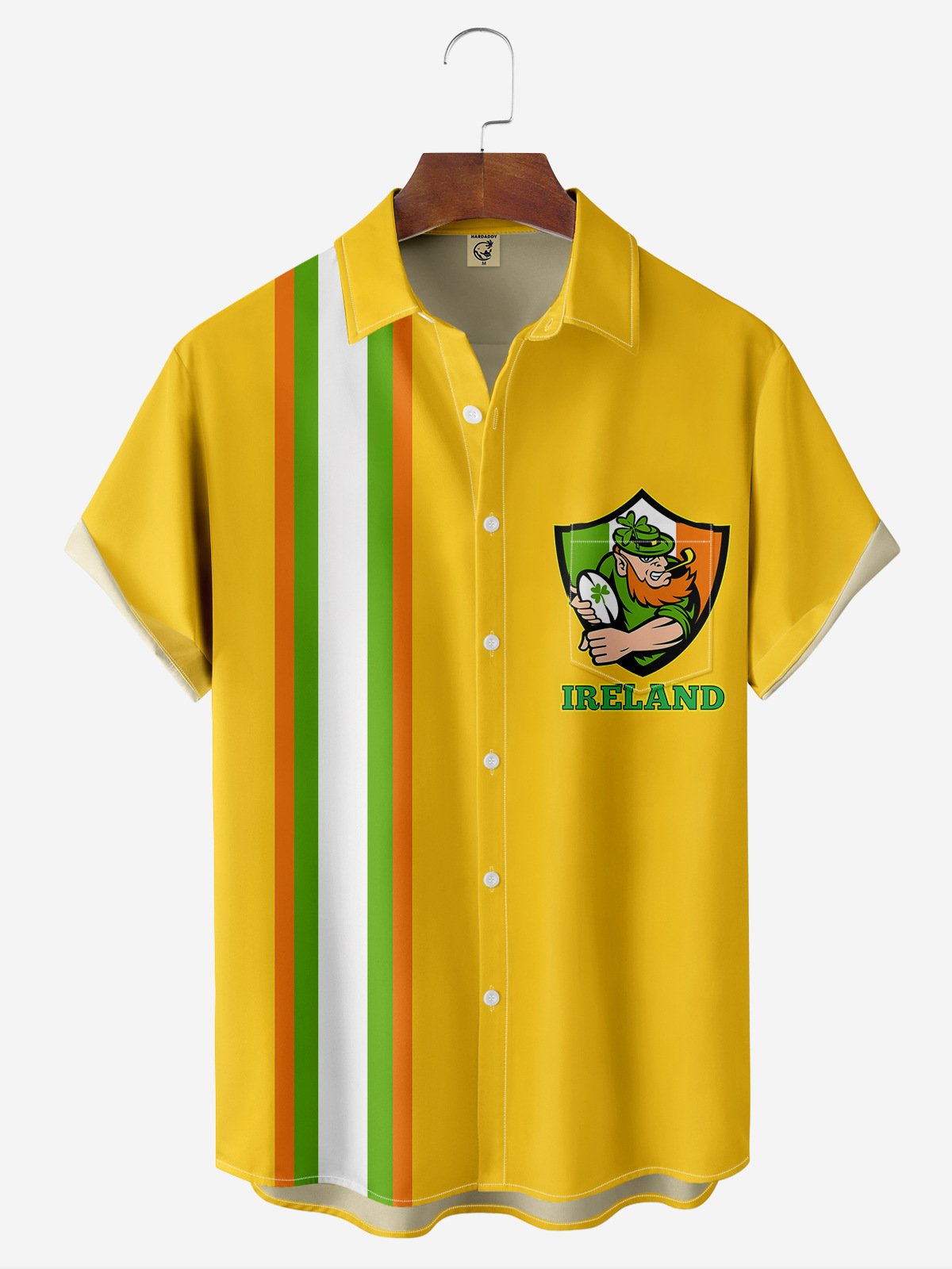 St. Patrick's Day Chest Pocket Short Sleeve Bowling Shirt