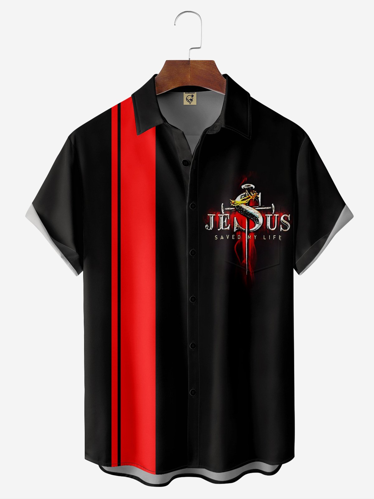 Cross Chest Pocket Short Sleeve Bowling Shirt