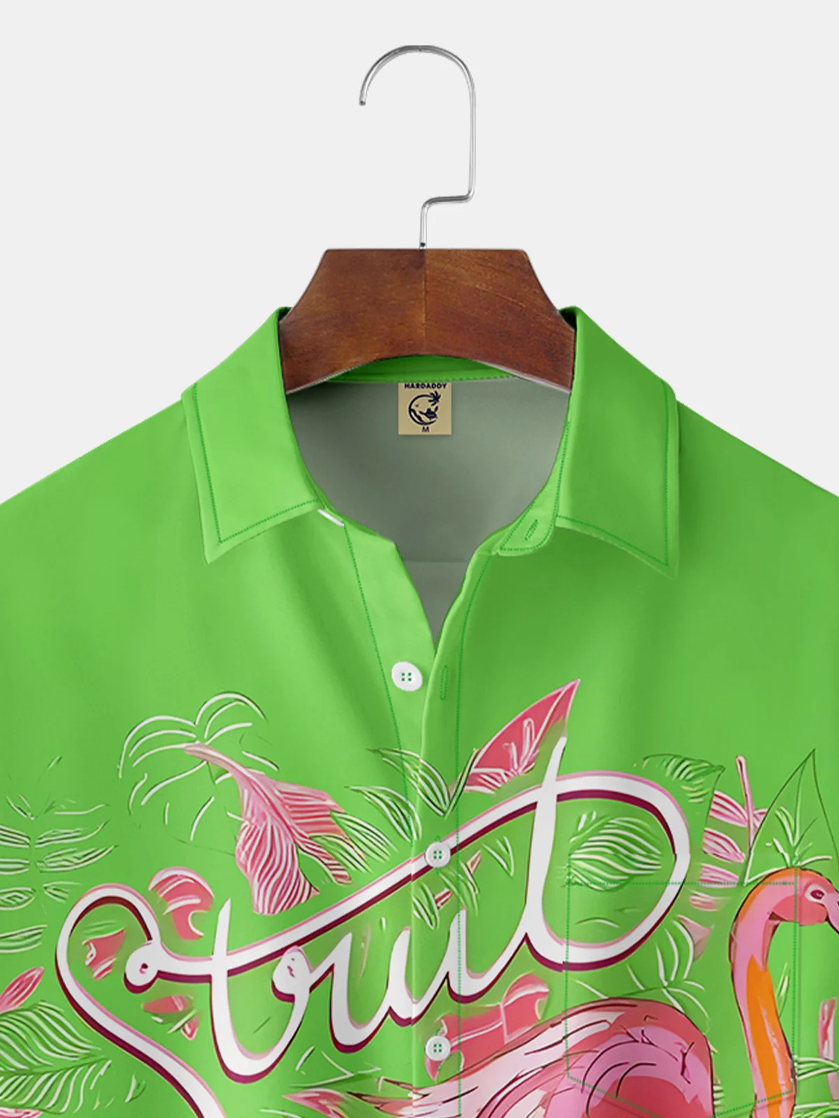 Flamingo Chest Pocket Short Sleeve Hawaiian Shirt