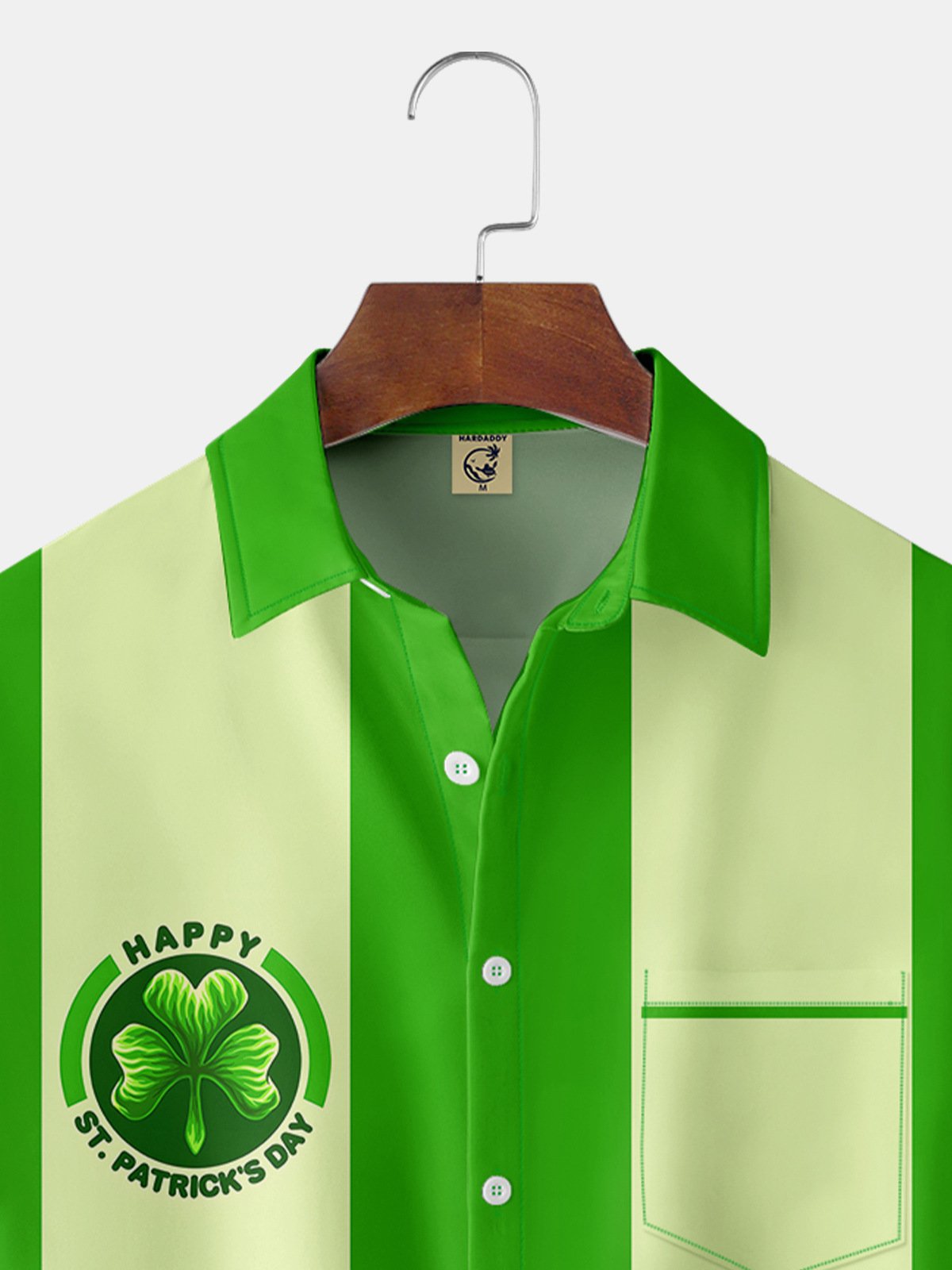 St. Patrick's Day Chest Pocket Short Sleeve Bowling Shirt