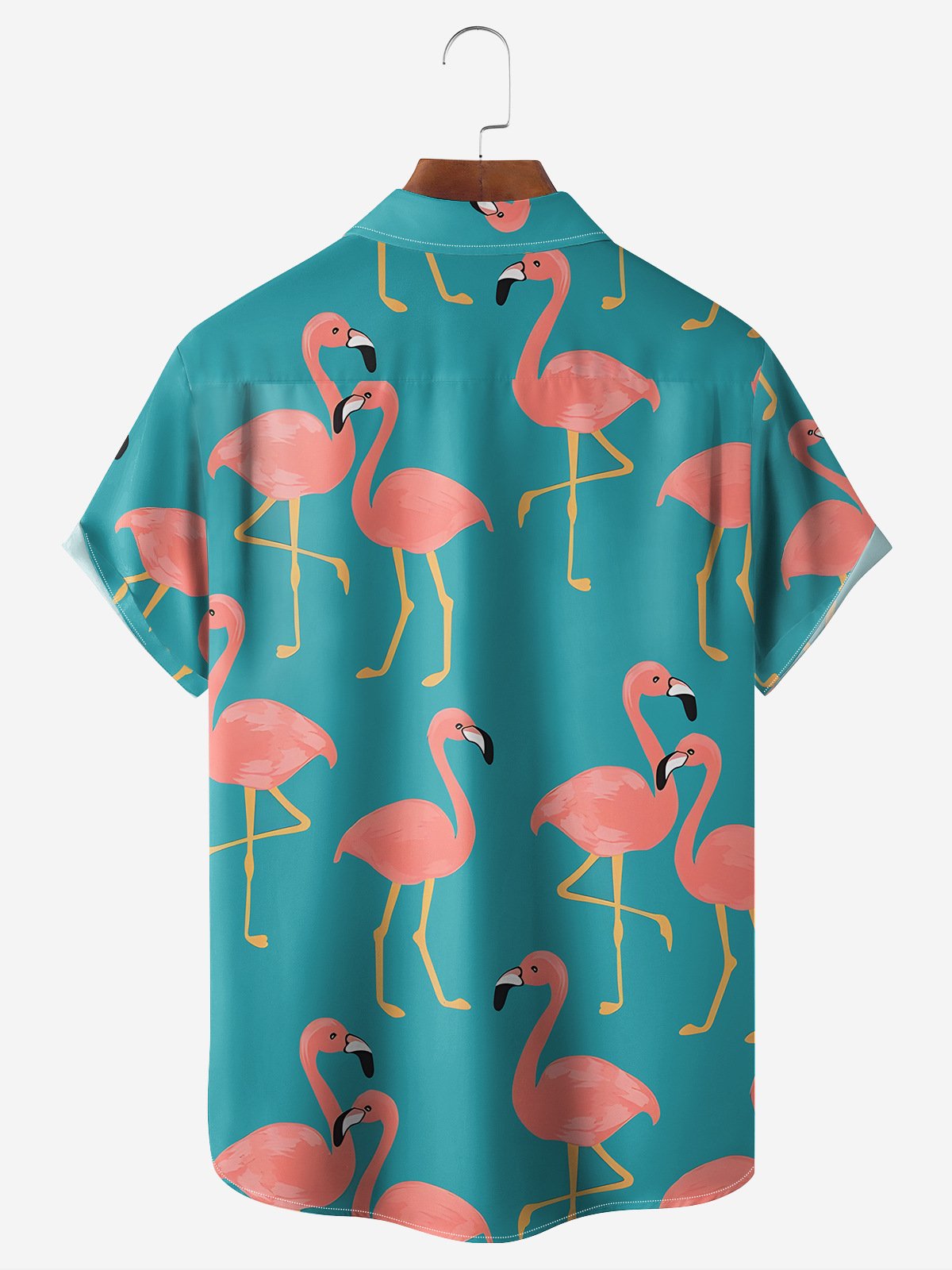 Hardaddy Flamingo Chest Pocket Short Sleeve Hawaiian Shirt