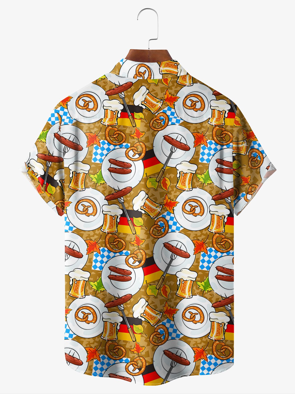 Hardaddy Sausage Beer Chest Pocket Short Sleeve Hawaiian Shirt