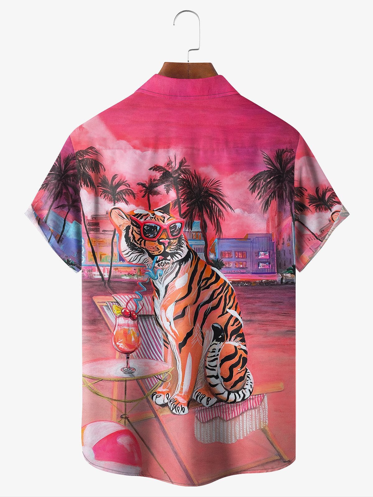 Hardaddy Tiger Chest Pocket Short Sleeve Hawaiian Shirt