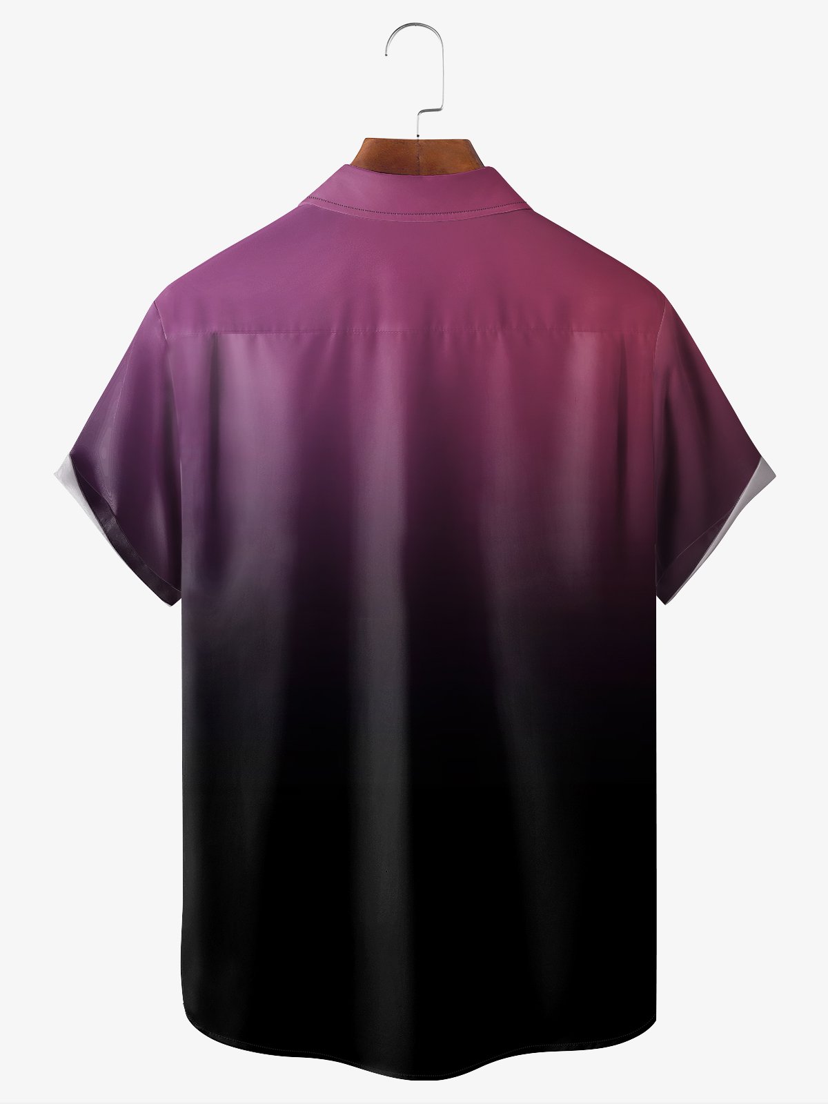 Hardaddy Gradient Color Chest Pocket Short Sleeve Casual Shirt