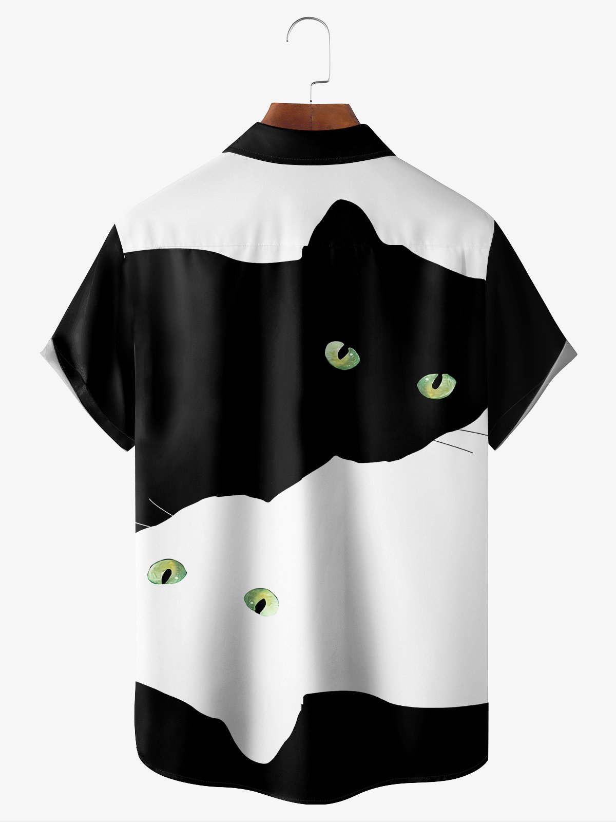 Hardaddy Cat Chest Pocket Short Sleeve Casual Shirt