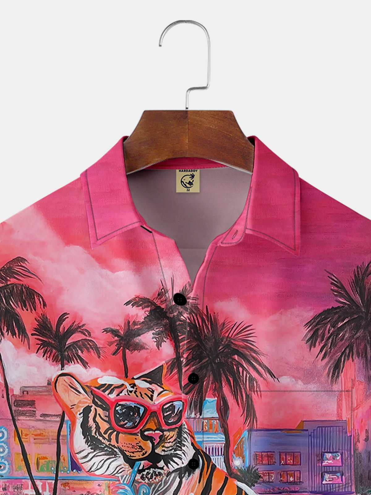 Hardaddy Tiger Chest Pocket Short Sleeve Hawaiian Shirt