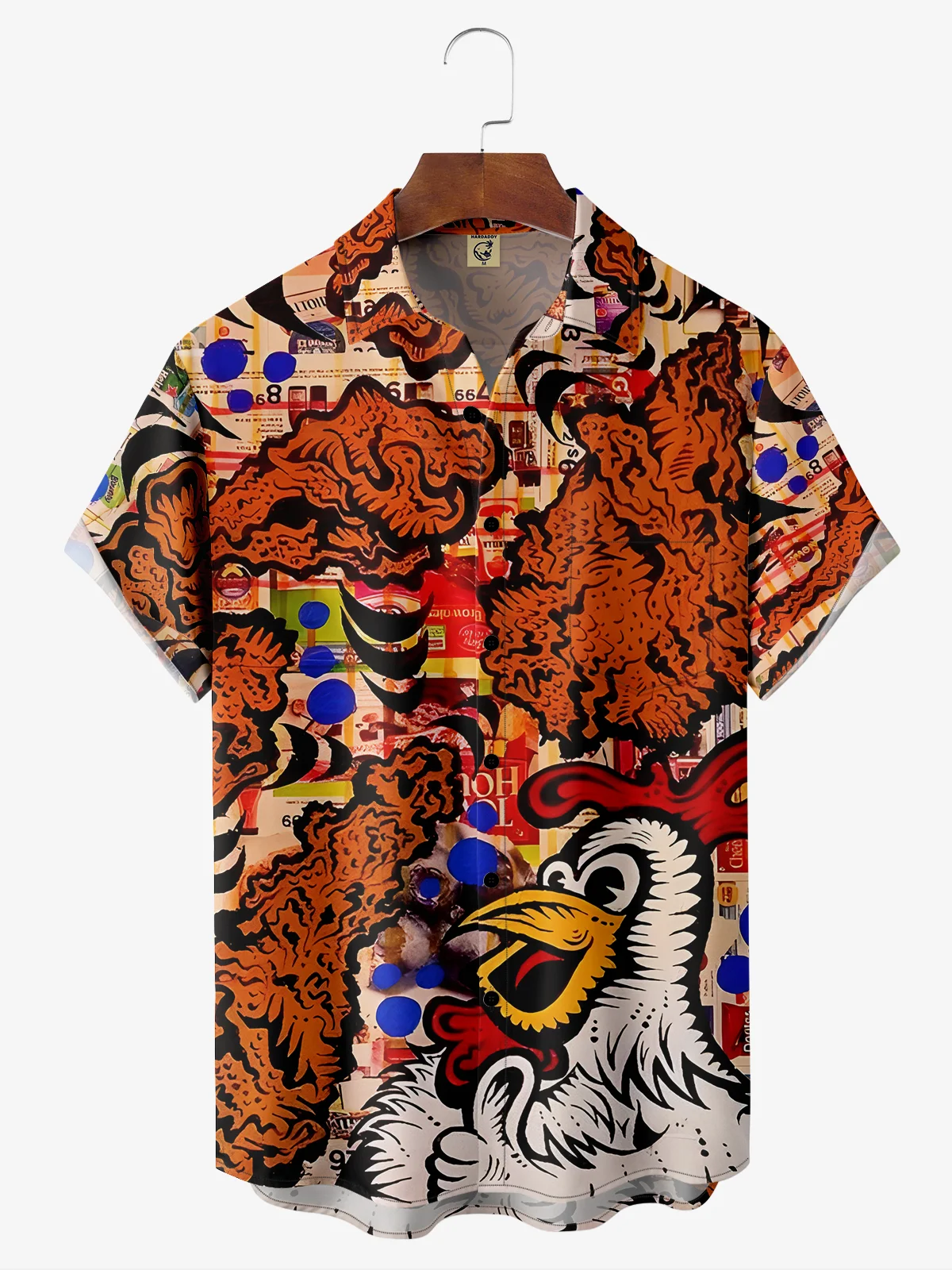 Rooster Chest Pocket Short Sleeve Casual Shirt