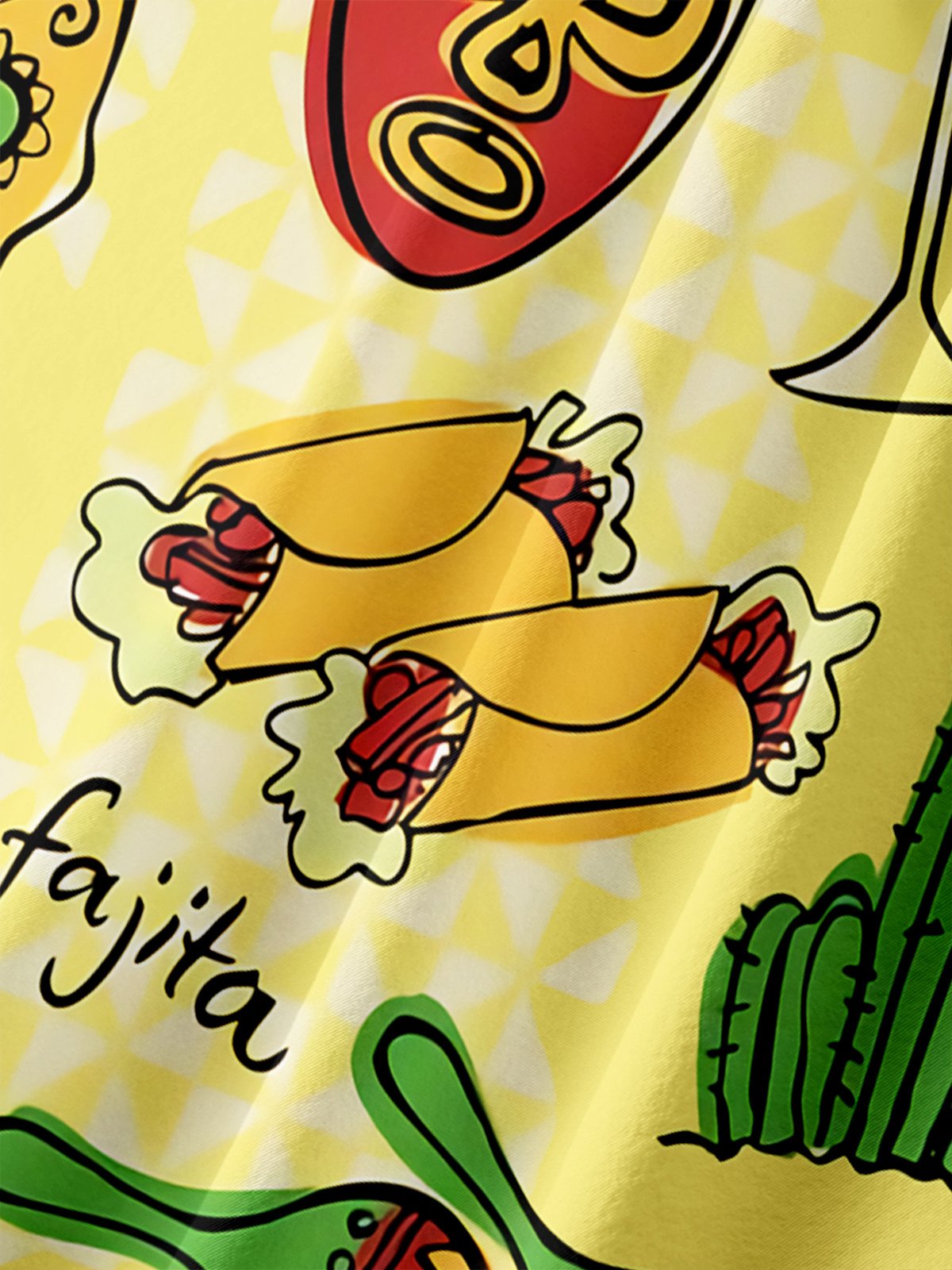 Hardaddy Mexican Tacos Chest Pocket Short Sleeve Hawaiian Shirt