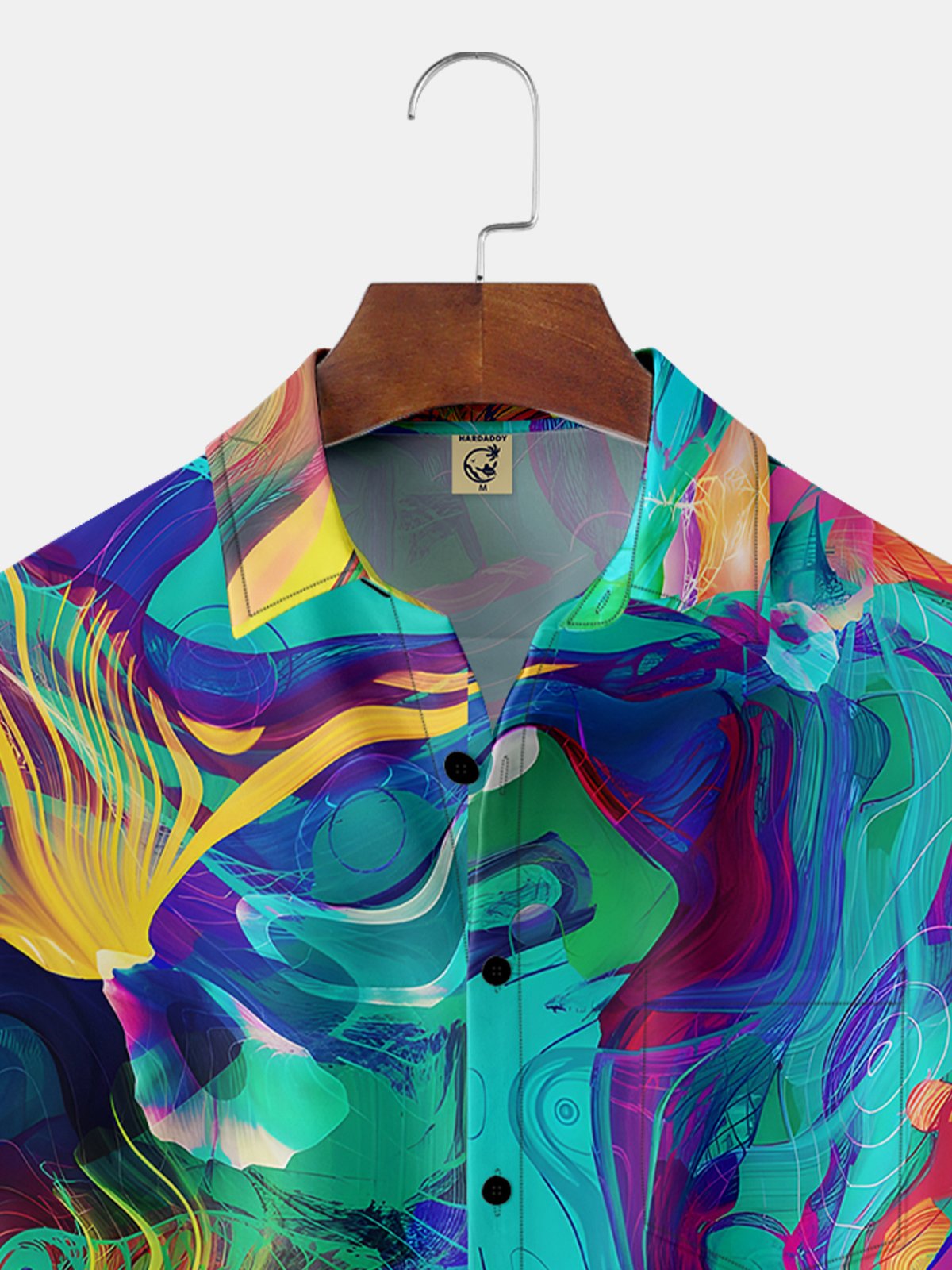 Hardaddy Geometric Line Texture Chest Pocket Short Sleeve Casual Shirt