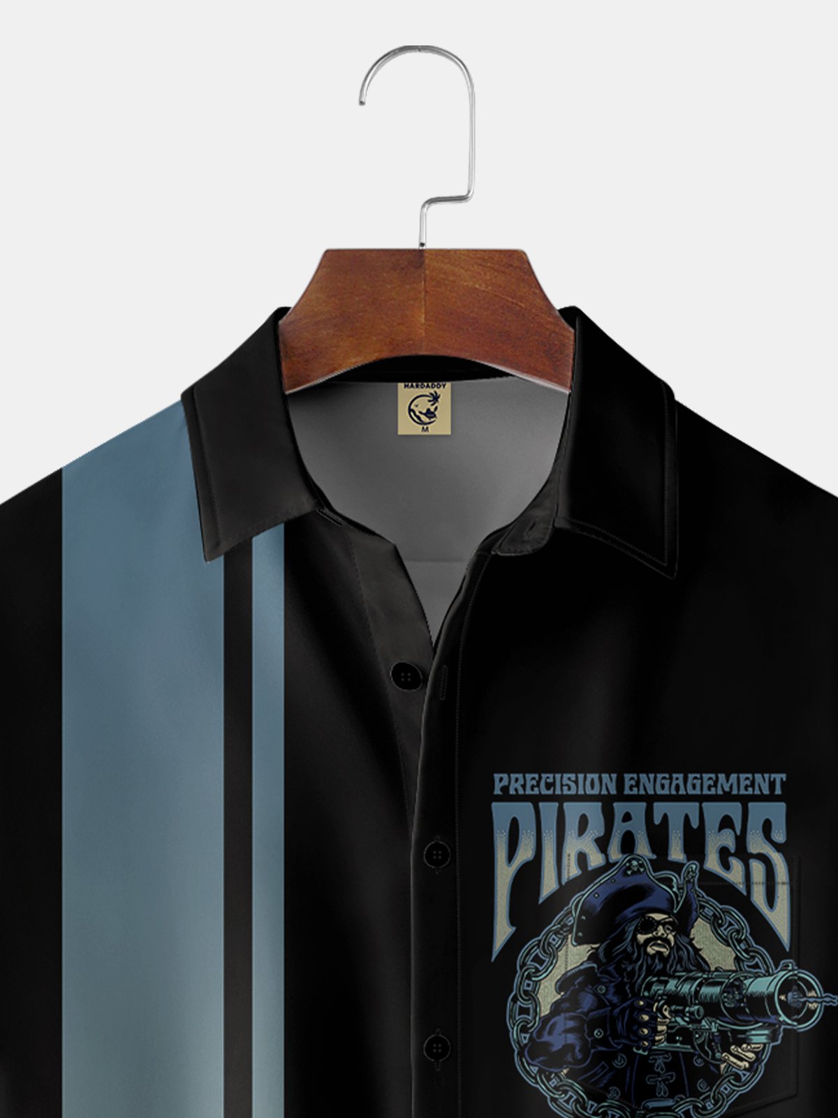 Hardaddy Pirate Chest Pocket Short Sleeve Bowling Shirt