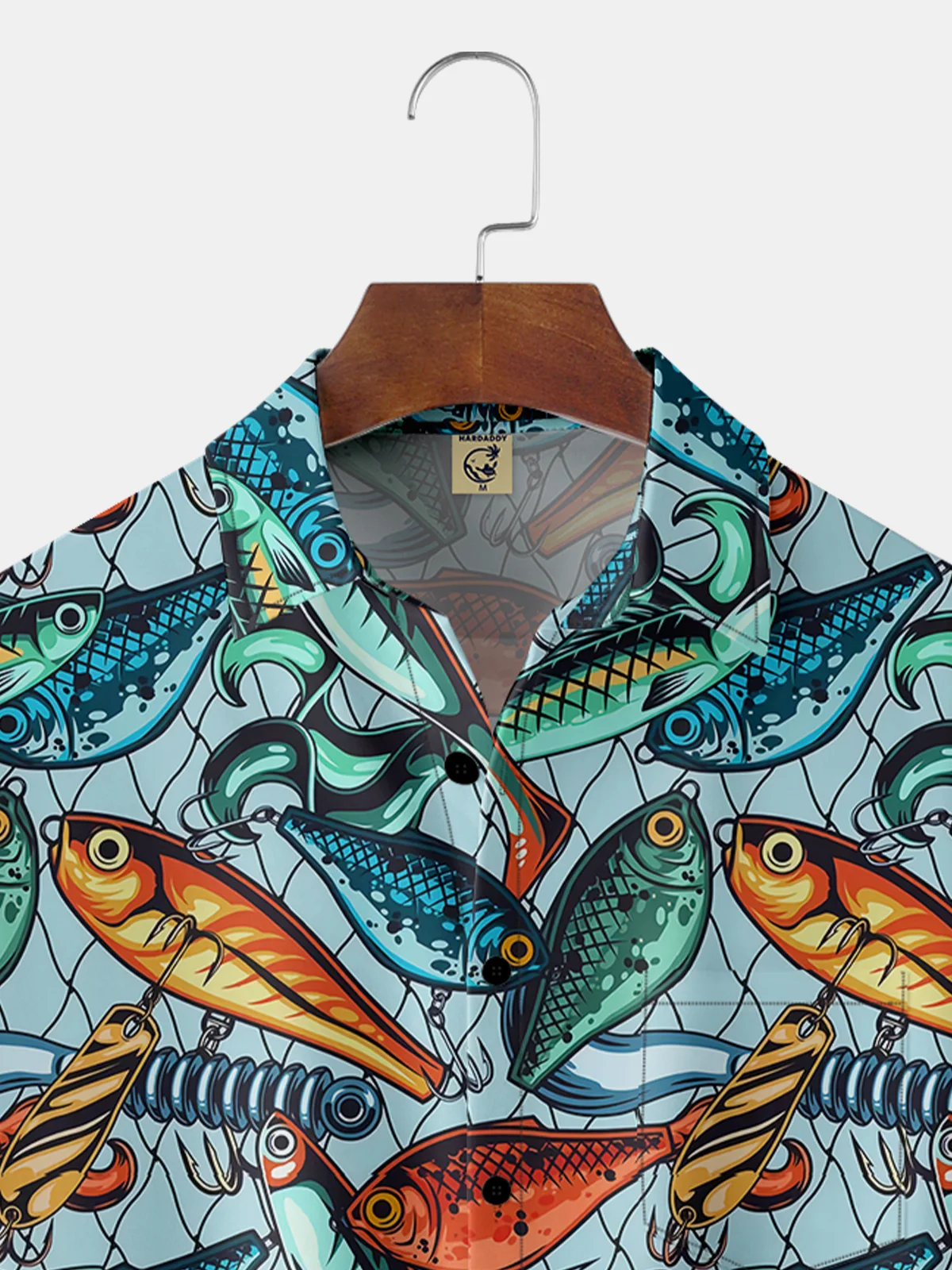 Fish Chest Pocket Short Sleeve Hawaiian Shirt