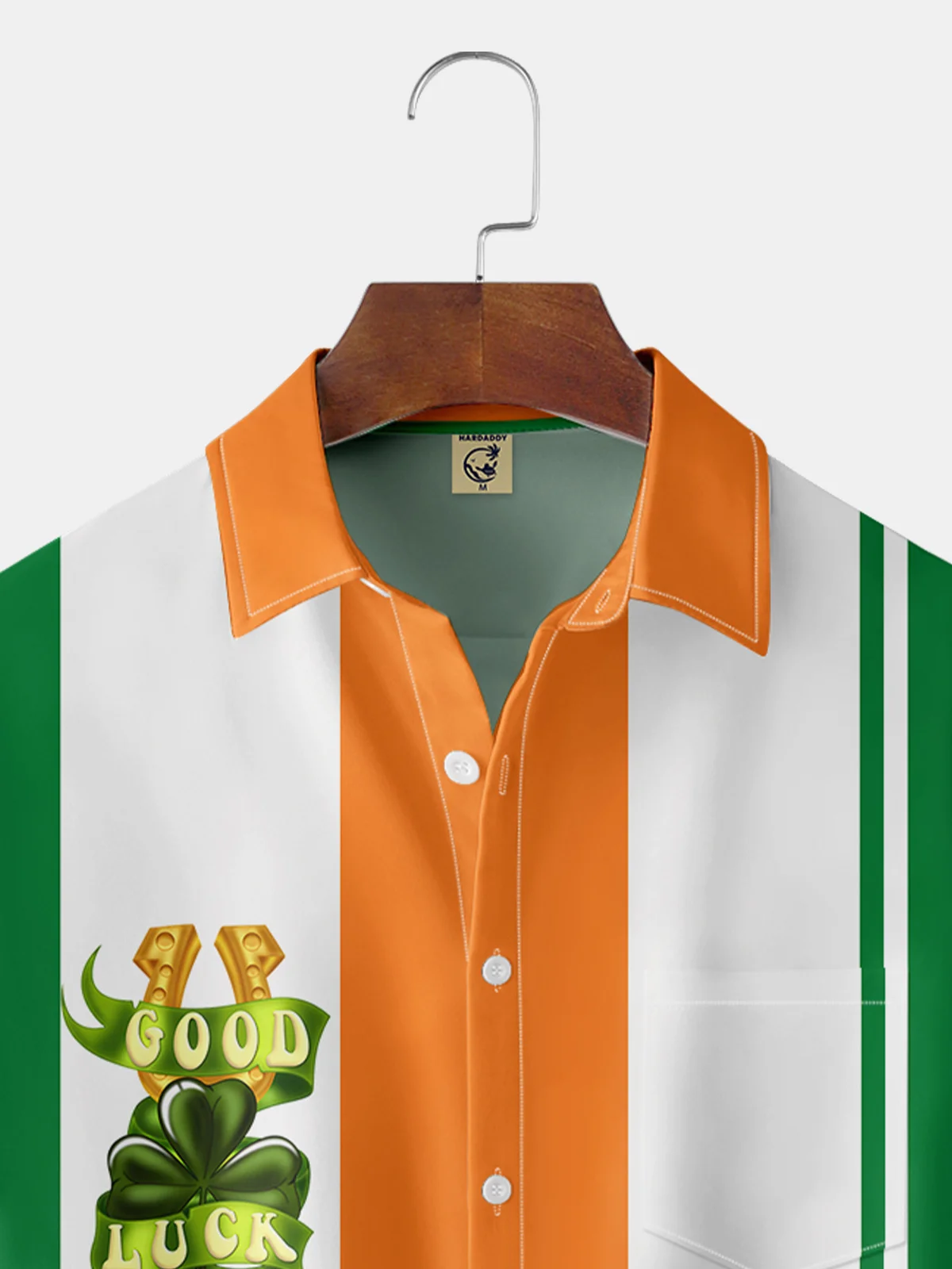 St. Patrick's Day Chest Pocket Short Sleeve Bowling Shirt