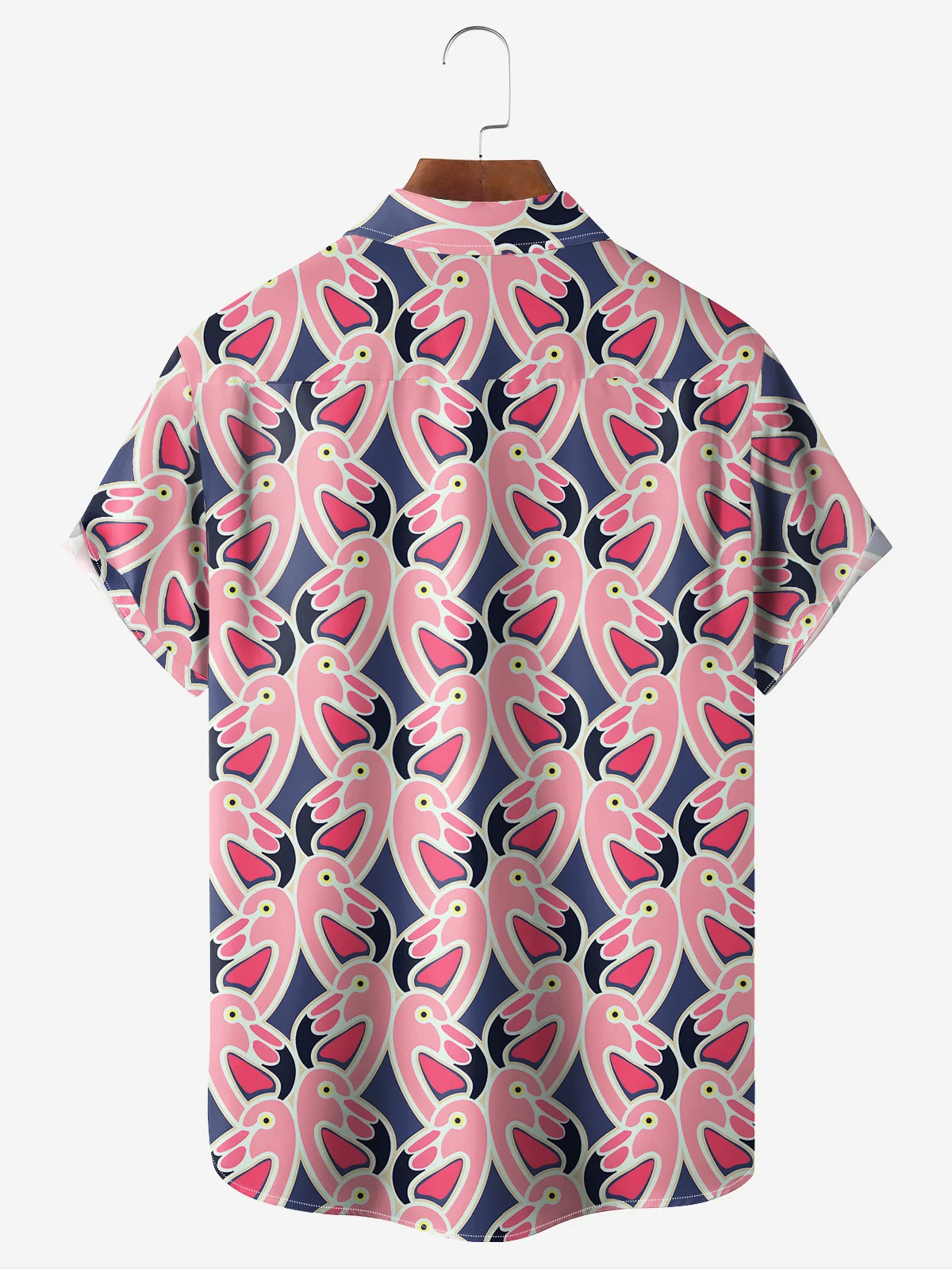 Hardaddy Flamingo Chest Pocket Short Sleeve Casual Shirt