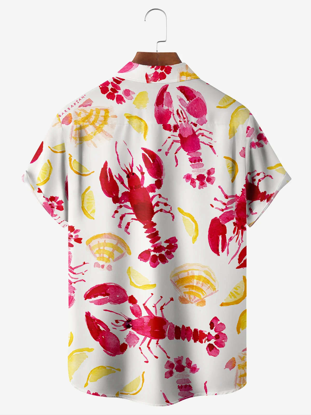 Hardaddy Lobster Chest Pocket Short Sleeve Hawaiian Shirt