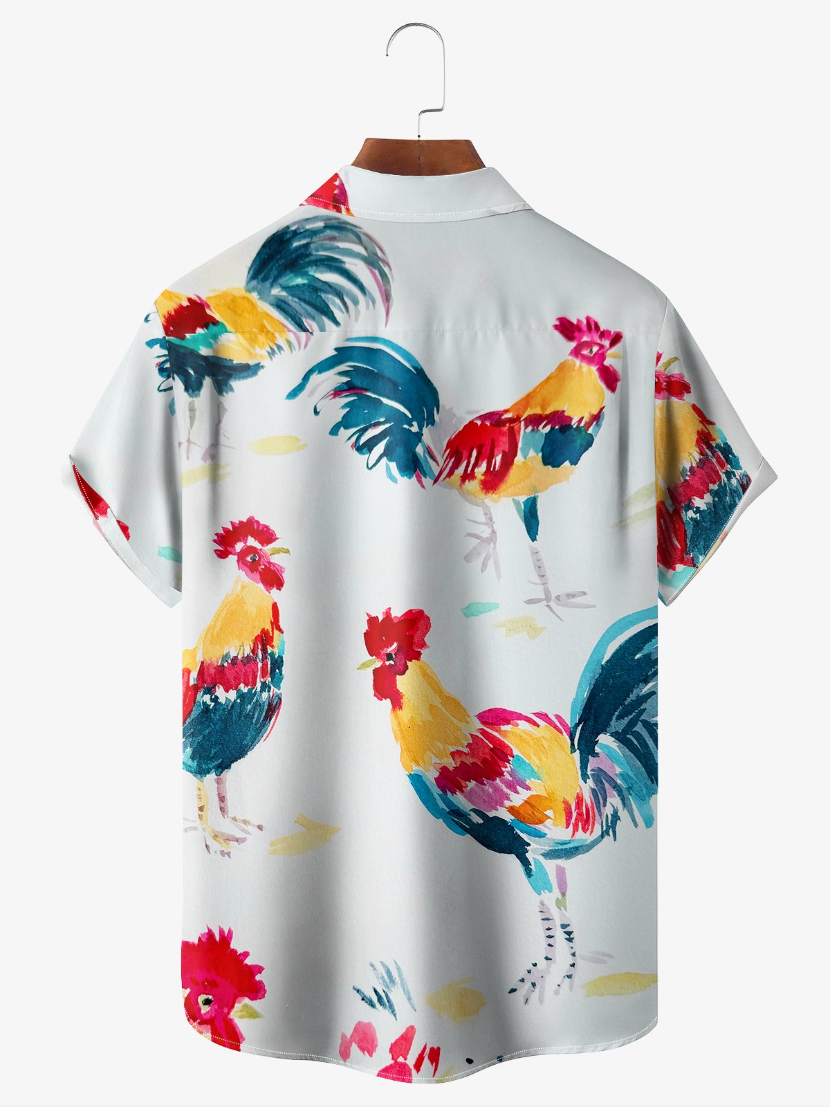 Hardaddy Rooster Chest Pocket Short Sleeve Casual Shirt