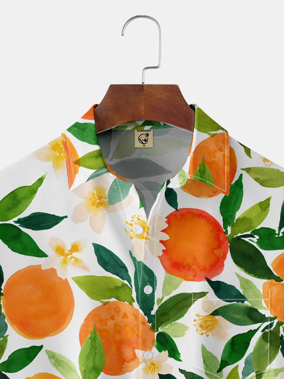 Hardaddy Orange Chest Pocket Short Sleeve Hawaiian Shirt