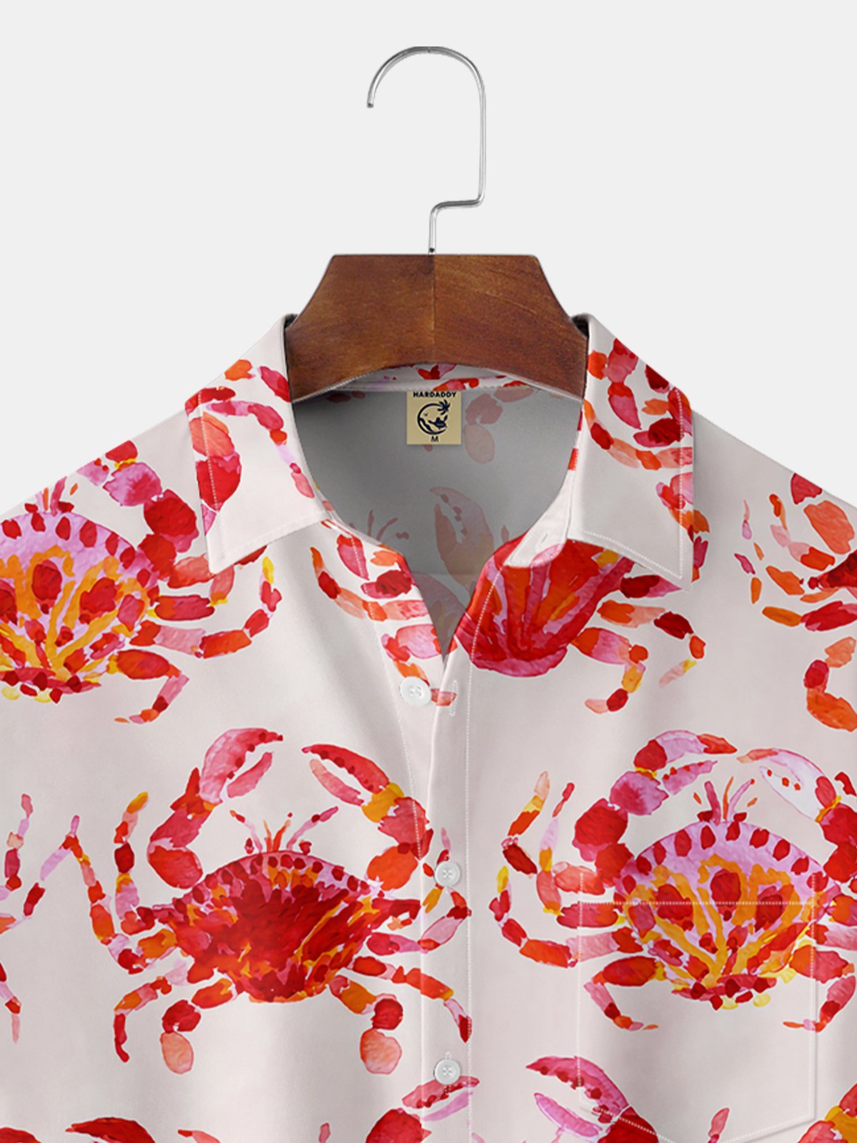 Hardaddy Marine Crab Chest Pocket Short Sleeve Hawaiian Shirt