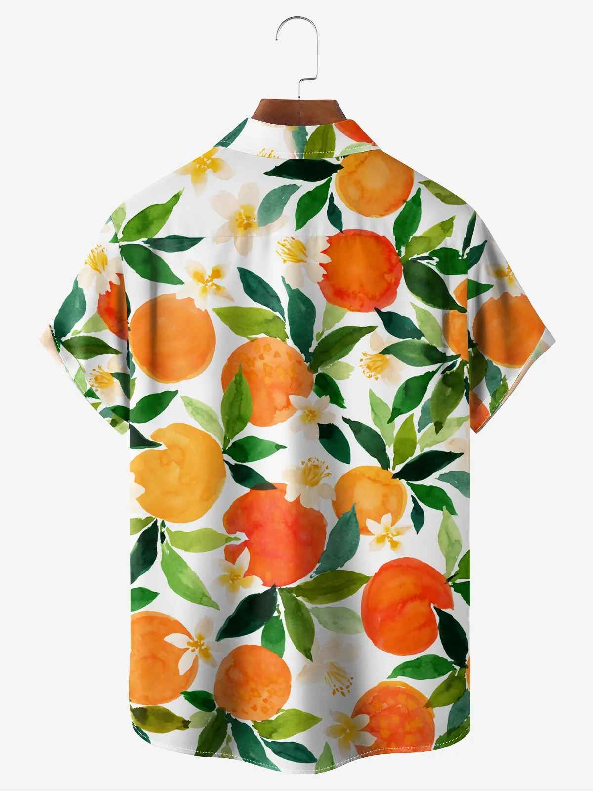 Hardaddy Orange Chest Pocket Short Sleeve Hawaiian Shirt