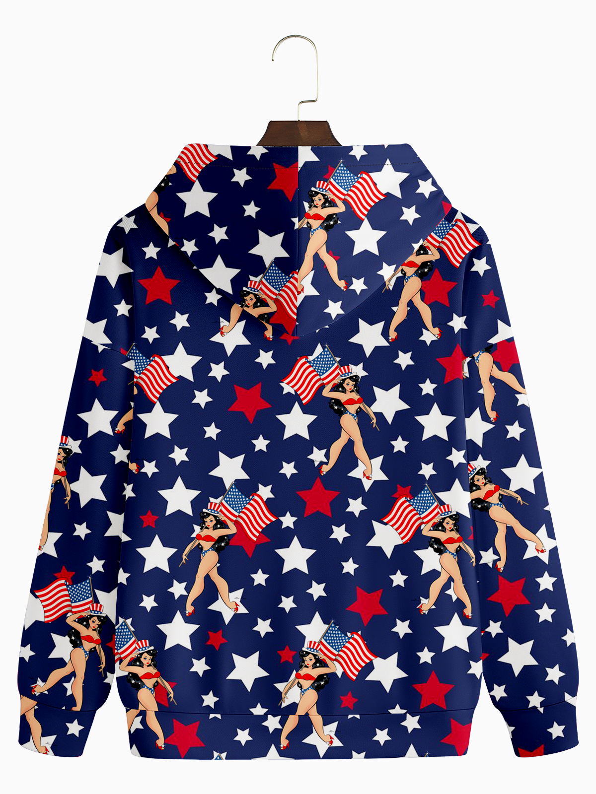 American Flag Girl Hoodie By Alice Meow