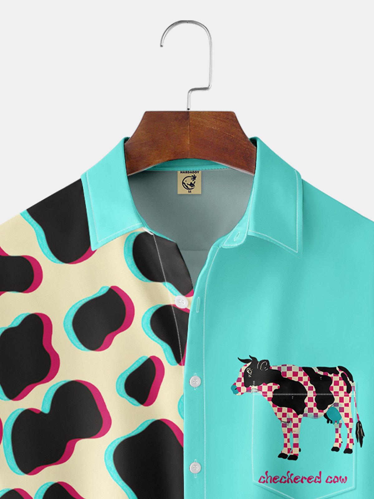 Geometric Retro Cow Shirt By Andreea Dumuta