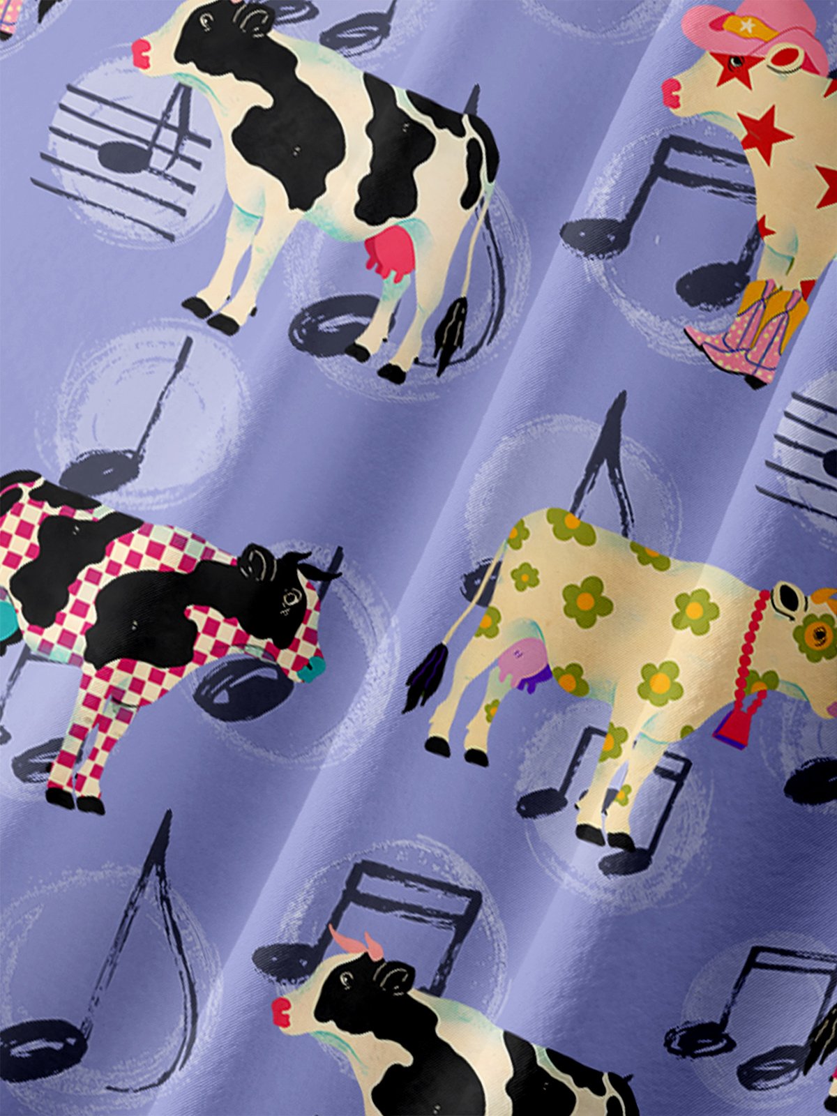 Cow pattern music Hawaiian shirt By Andreea Dumuta