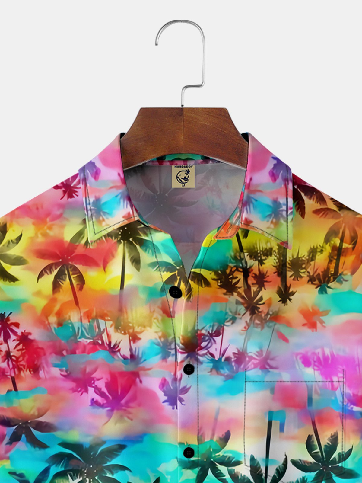 Coconut Tree Chest Pocket Short Sleeve Hawaiian Shirt