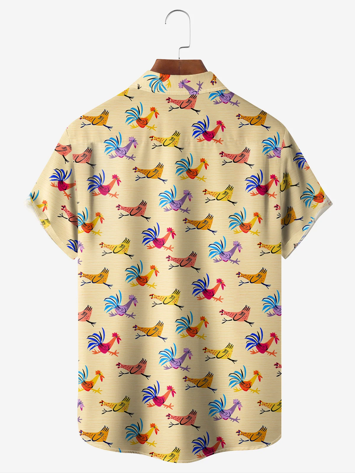 Breathable Rooster Chest Pocket Hawaiian Shirt