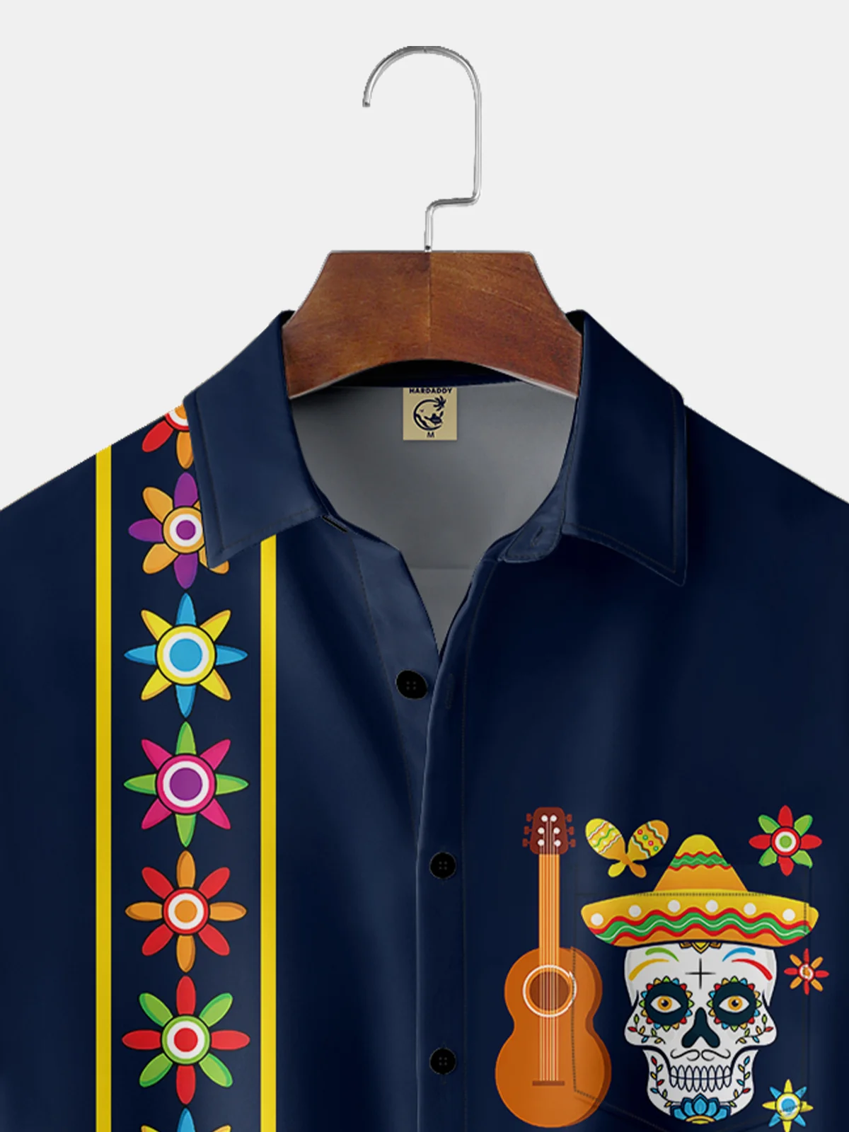 Breathable Cinco de Mayo Chest Pocket Bowling Shirt