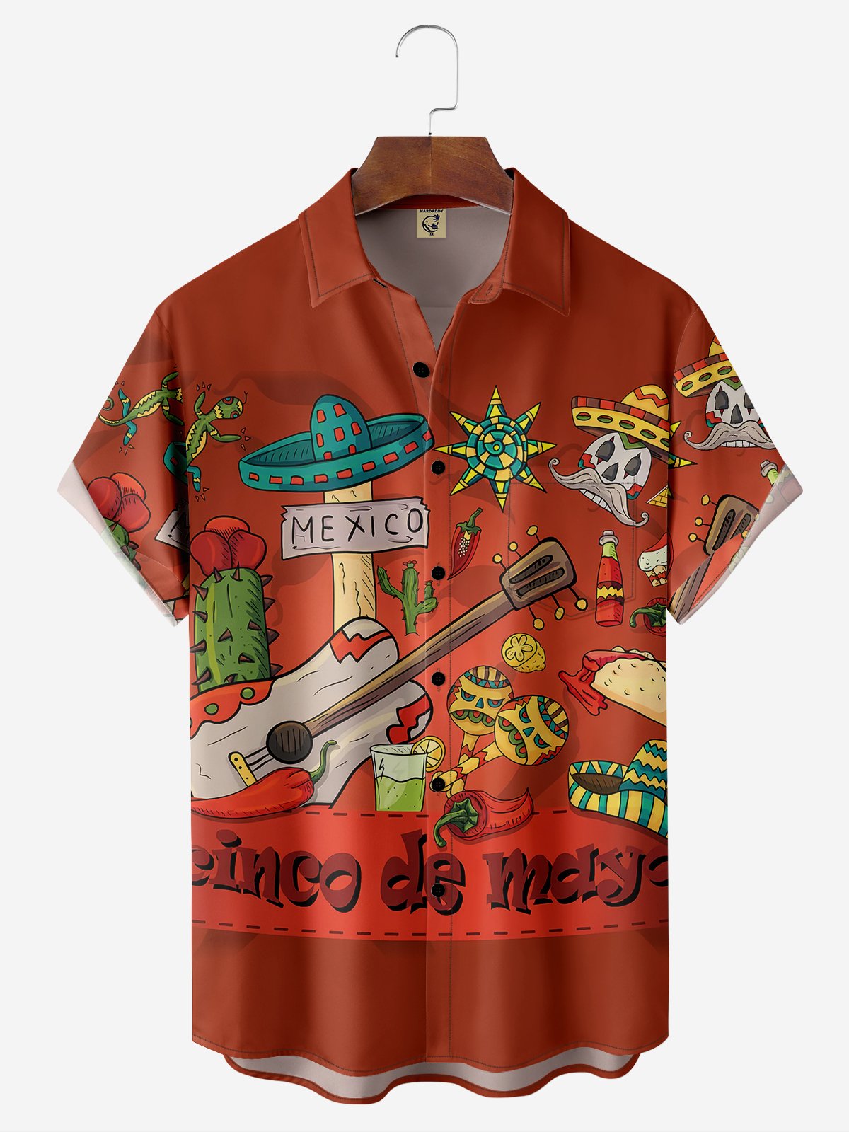 Breathable Cinco de Mayo Chest Pocket Hawaiian Shirt