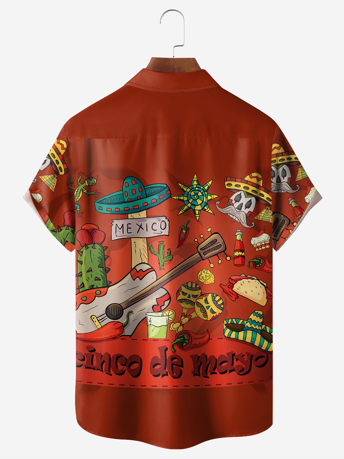 Breathable Cinco de Mayo Chest Pocket Hawaiian Shirt