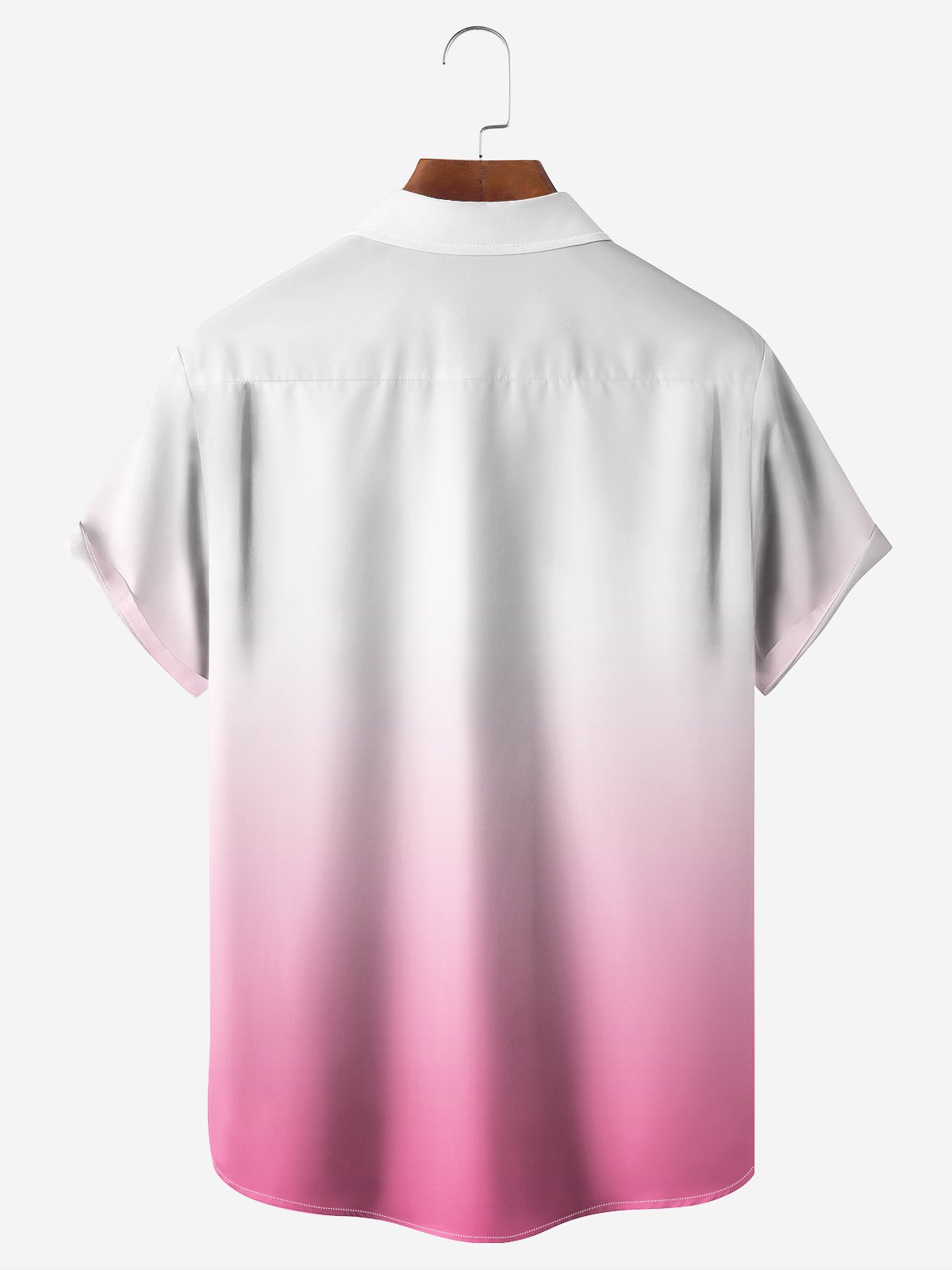 Breathable Gradient Flamingo Chest Pocket Bowling Shirt