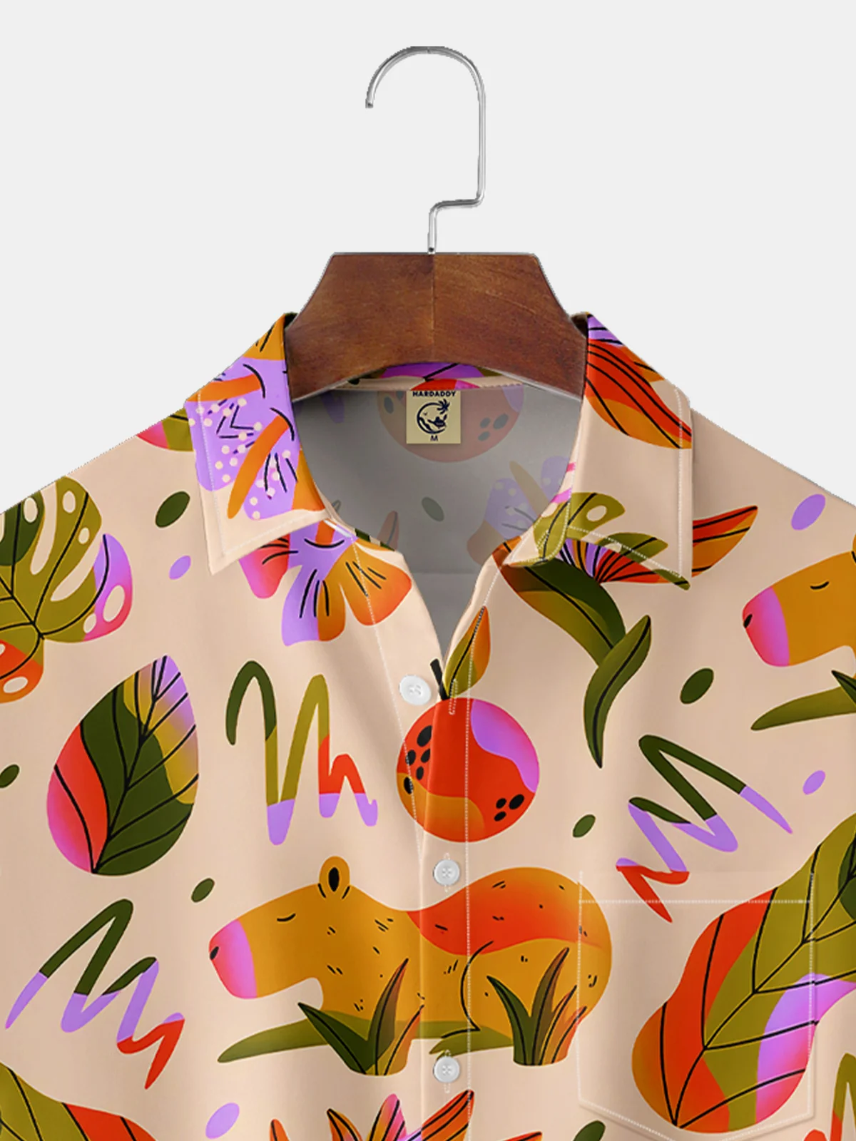 Moisture-wicking Capybara Palm Chest Pocket Resort Shirt