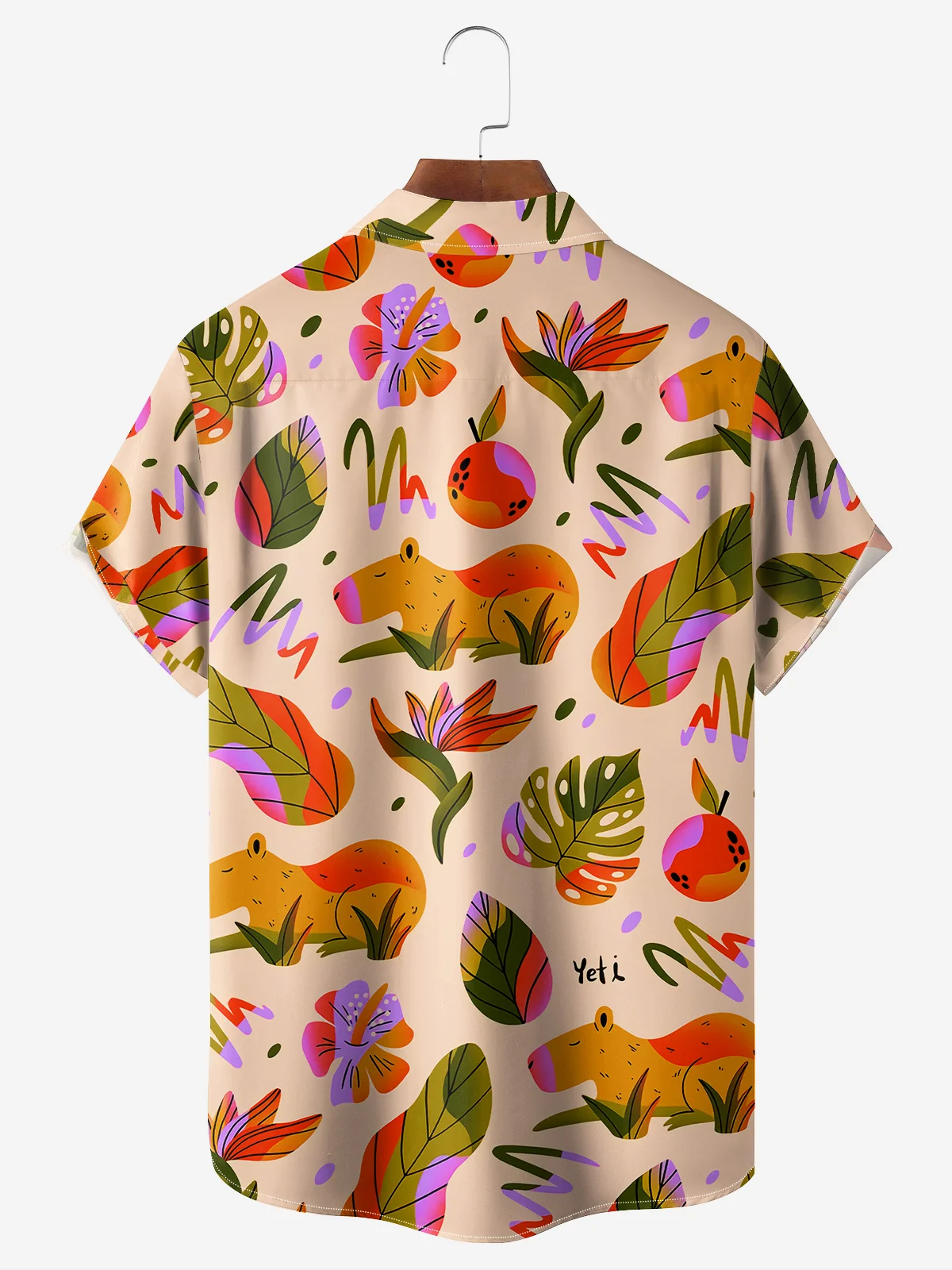 Moisture-wicking Capybara Palm Chest Pocket Resort Shirt