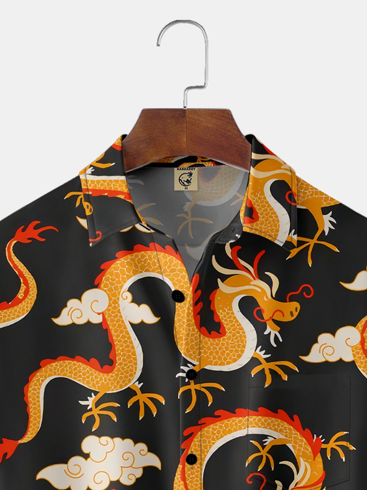 Moisture-wicking Breathable Dragon Chest Pocket Hawaiian Shirt