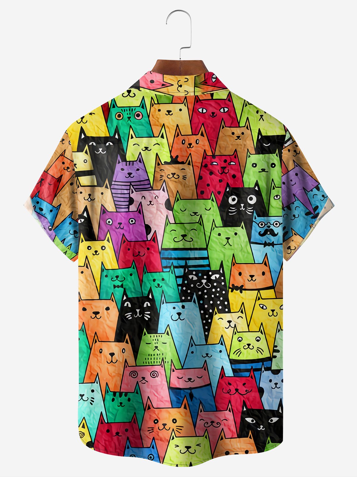 Hardaddy Moisture-wicking Breathable Cats Chest Pocket Hawaiian Shirt
