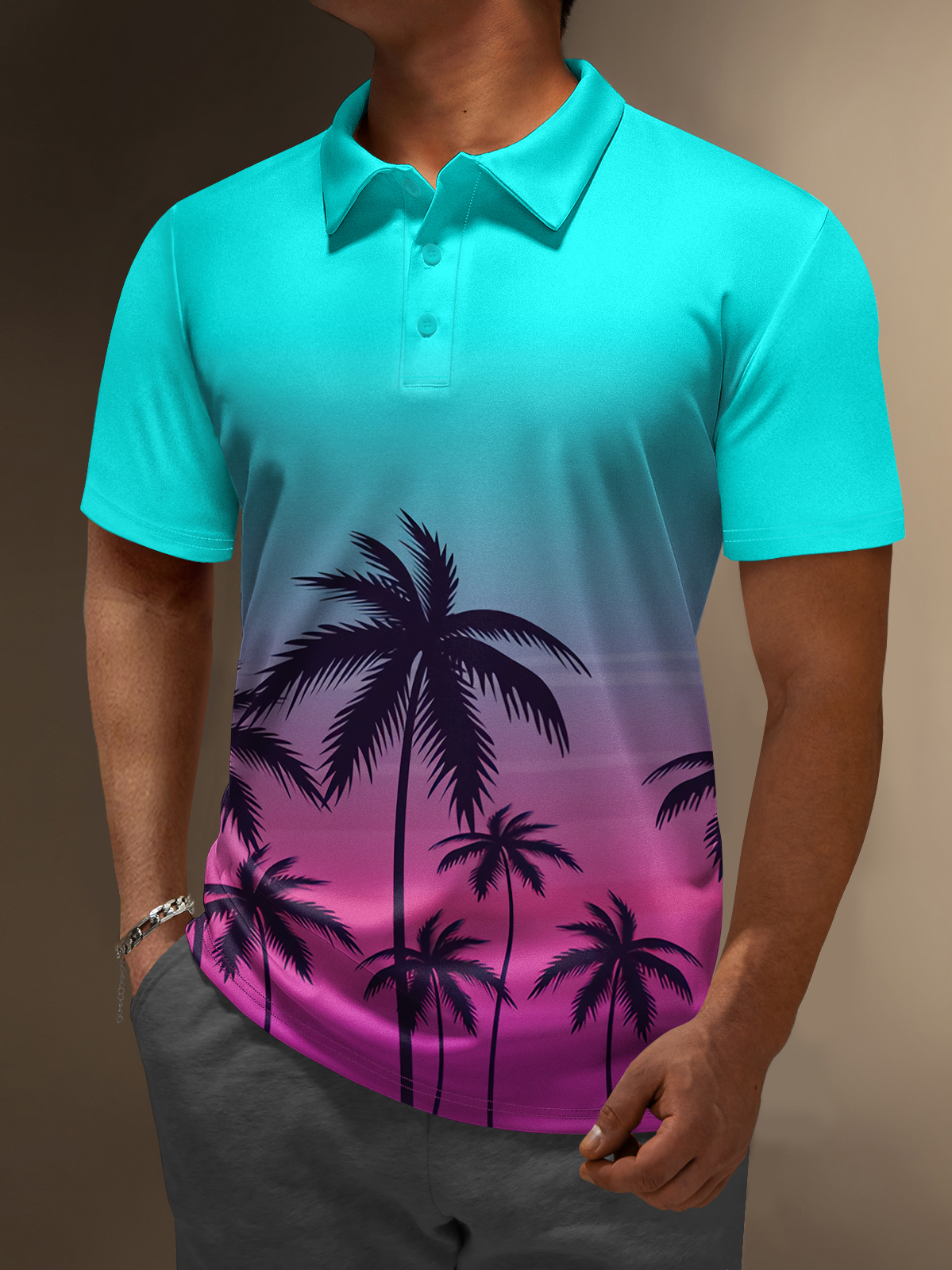 Hardaddy Moisture-wicking Golf Polo Ombre Coconut Tree