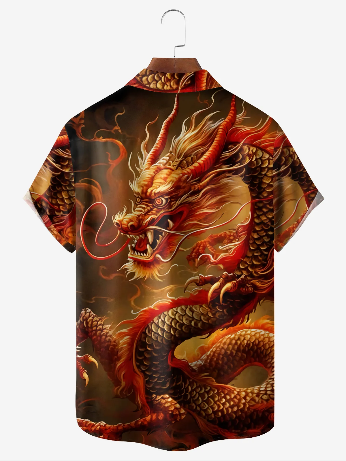 Moisture-wicking Dragon Chest Pocket Hawaiian Shirt
