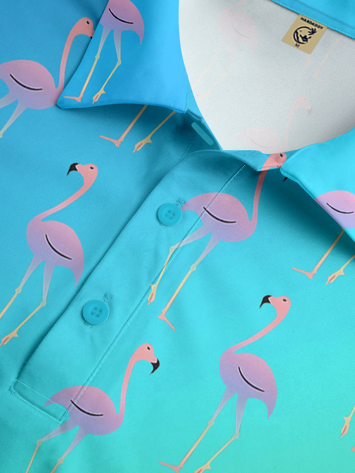 Hardaddy Moisture-wicking Golf Polo Ombre Flamingo