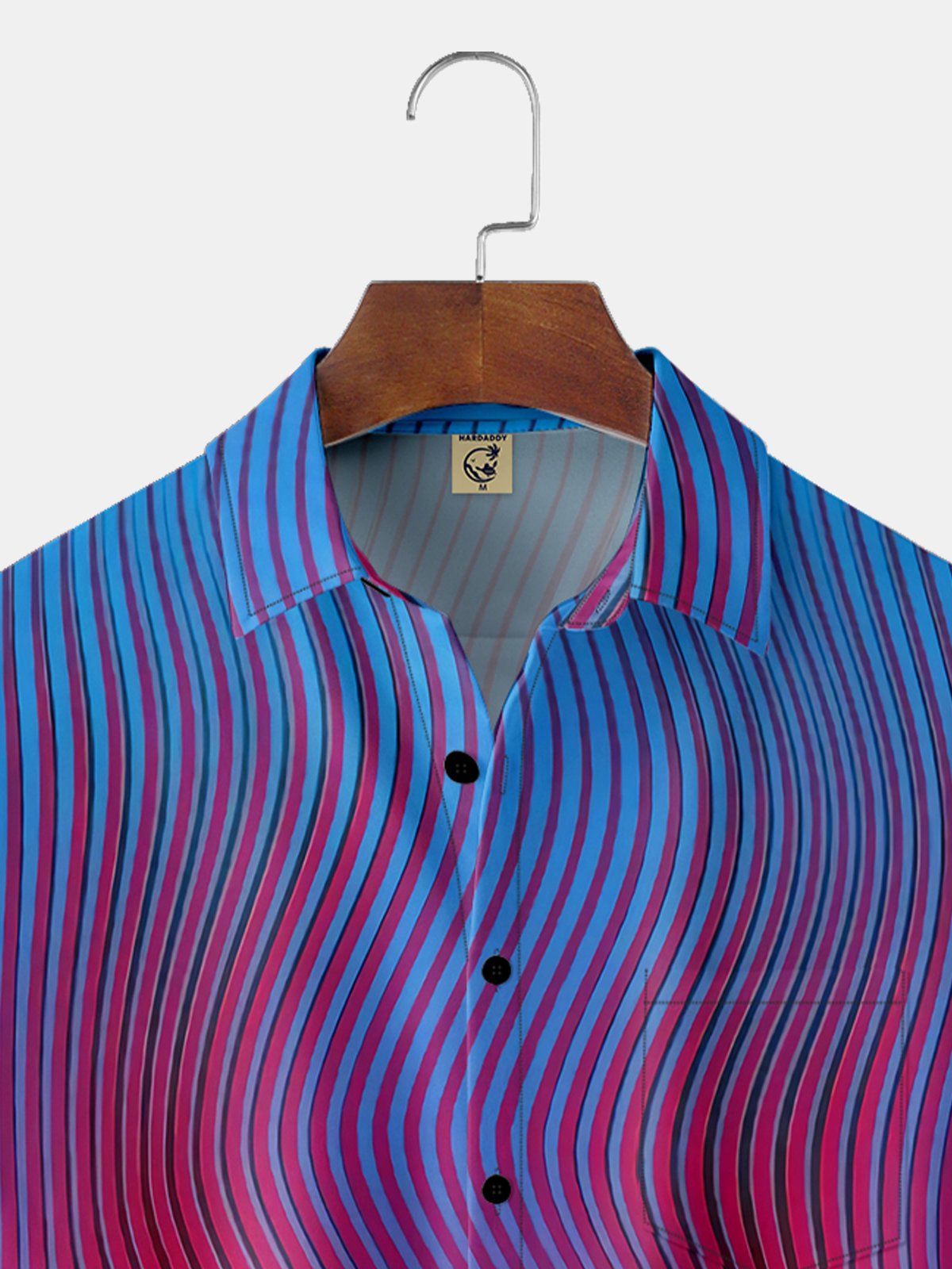 Moisture-wicking Color-block Wave Chest Pocket Resort Shirt